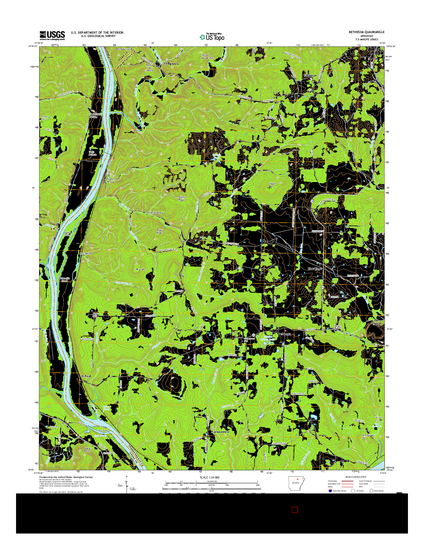 USGS US TOPO 7.5-MINUTE MAP FOR BETHESDA, AR 2017