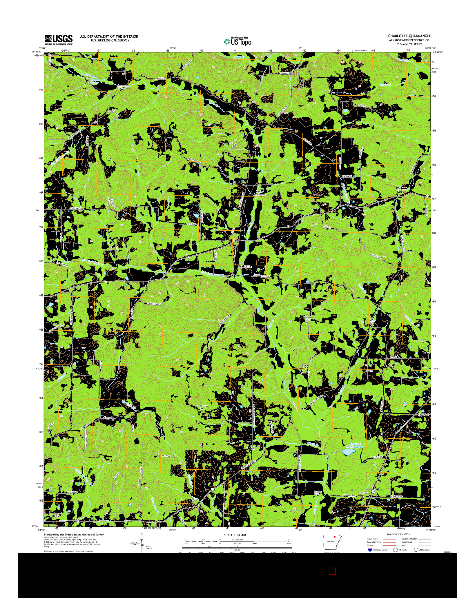 USGS US TOPO 7.5-MINUTE MAP FOR CHARLOTTE, AR 2017