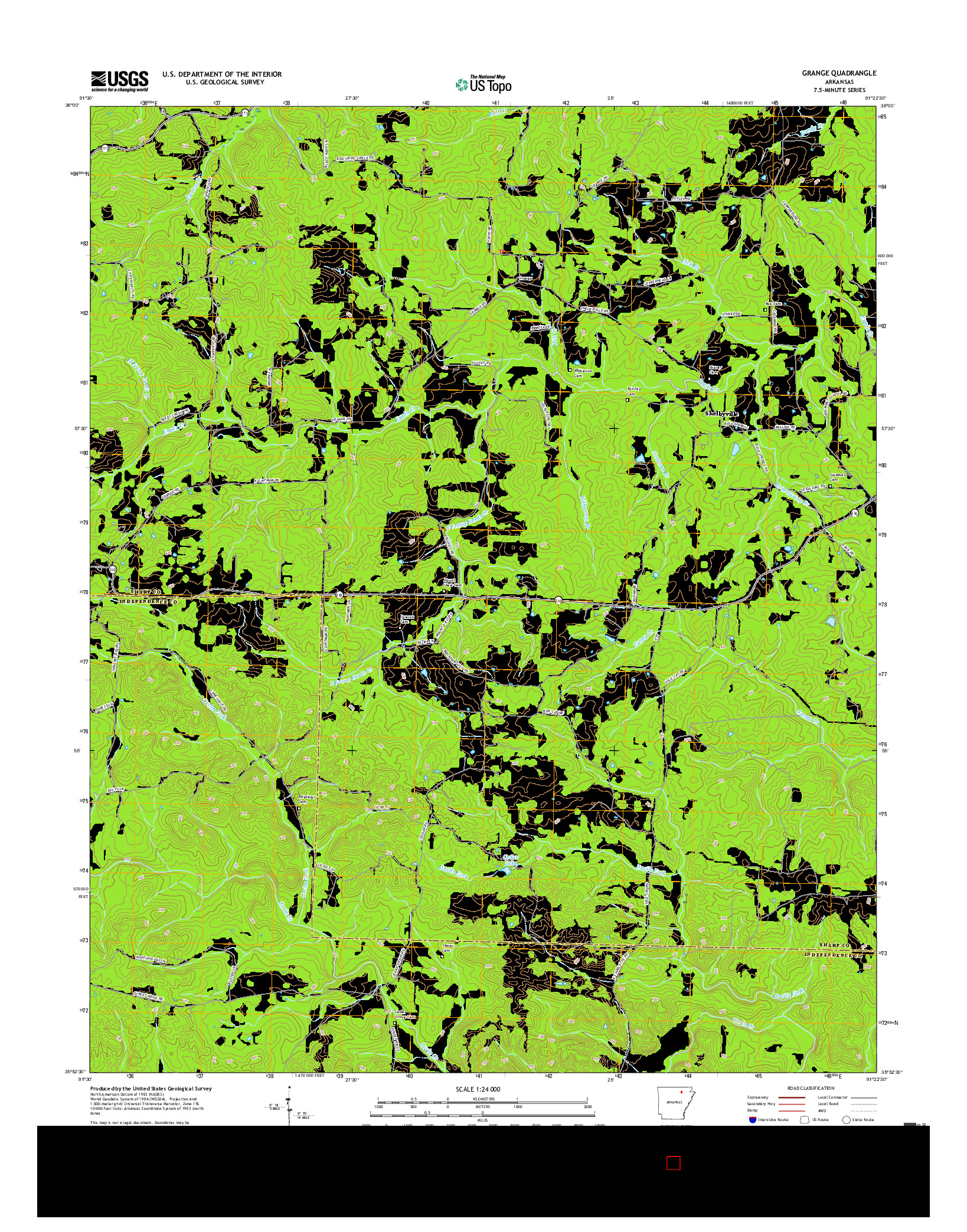 USGS US TOPO 7.5-MINUTE MAP FOR GRANGE, AR 2017