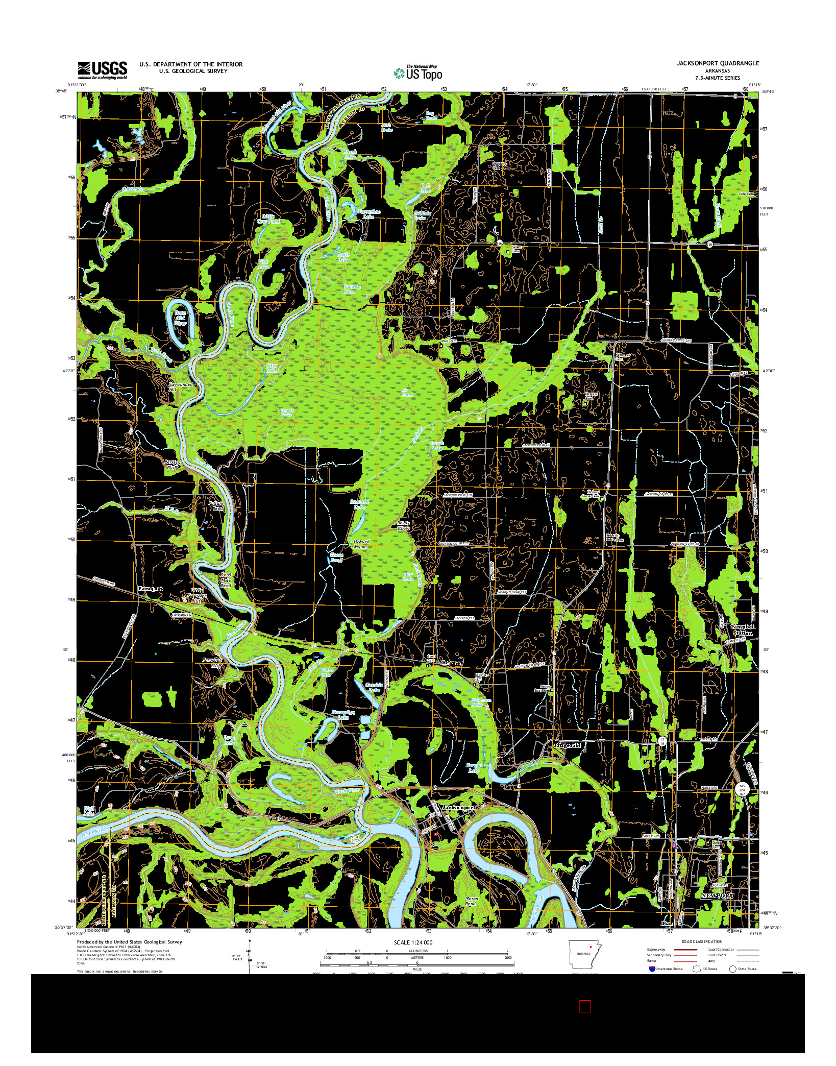 USGS US TOPO 7.5-MINUTE MAP FOR JACKSONPORT, AR 2017