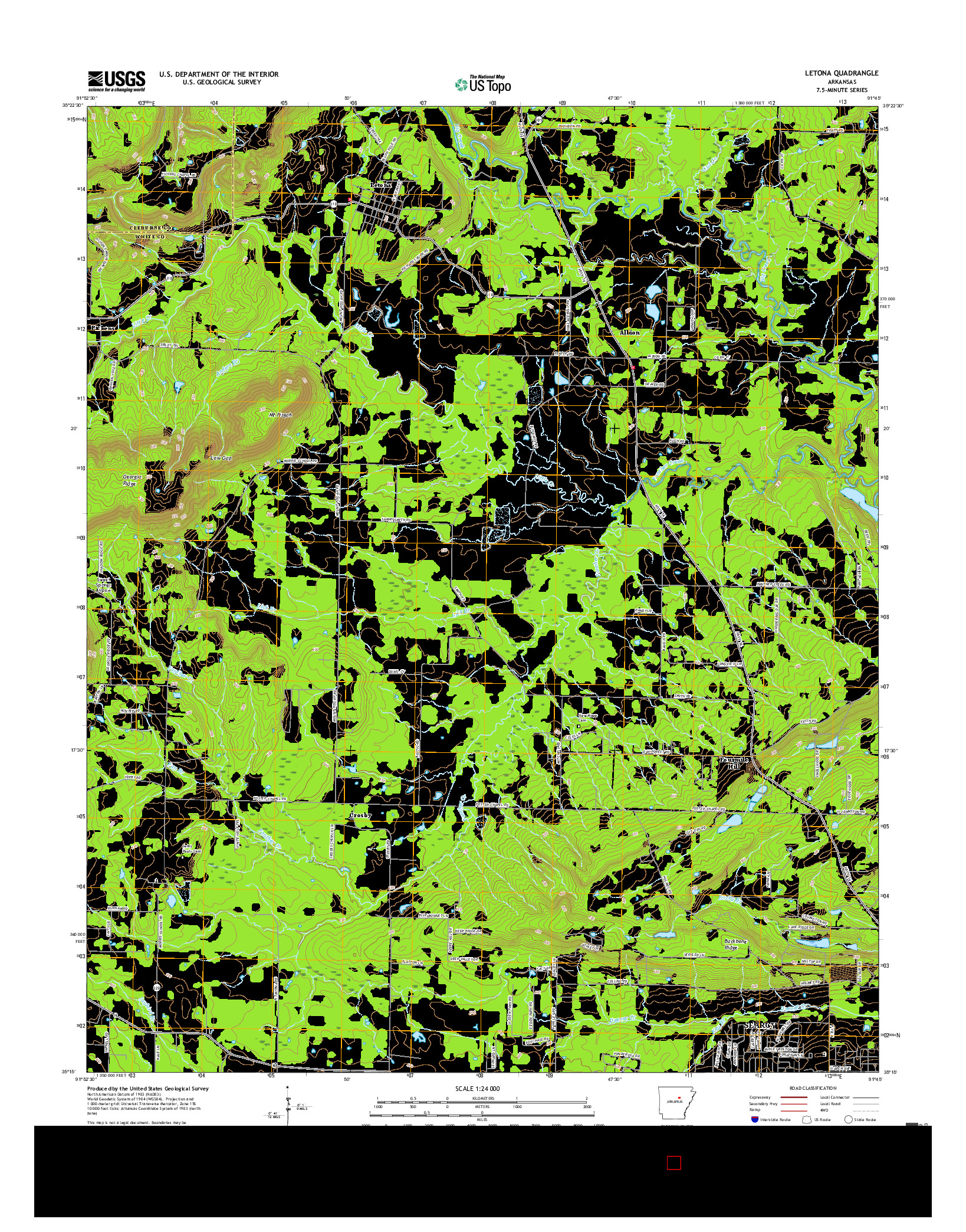 USGS US TOPO 7.5-MINUTE MAP FOR LETONA, AR 2017