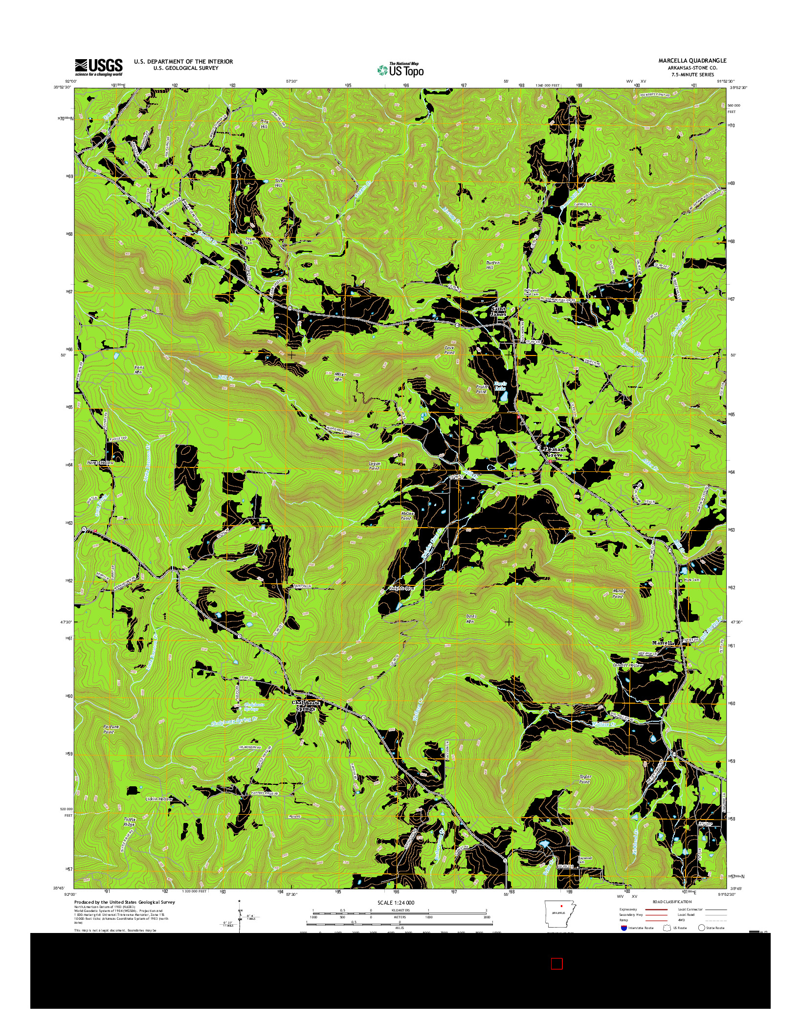 USGS US TOPO 7.5-MINUTE MAP FOR MARCELLA, AR 2017