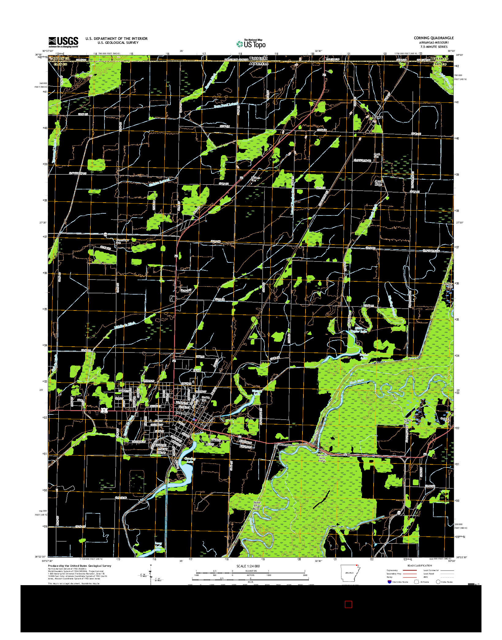 USGS US TOPO 7.5-MINUTE MAP FOR CORNING, AR-MO 2017