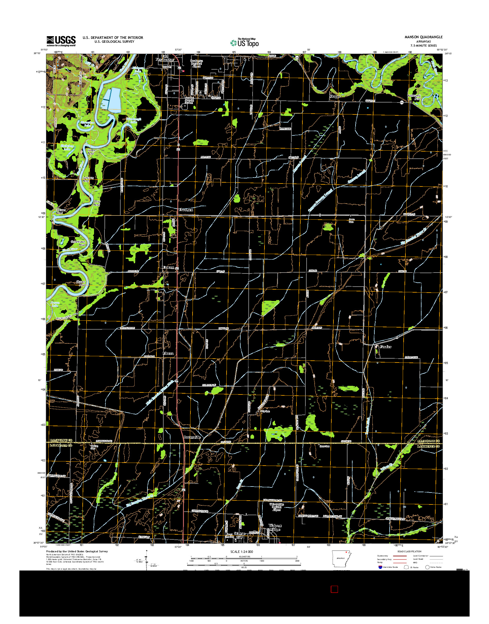 USGS US TOPO 7.5-MINUTE MAP FOR MANSON, AR 2017