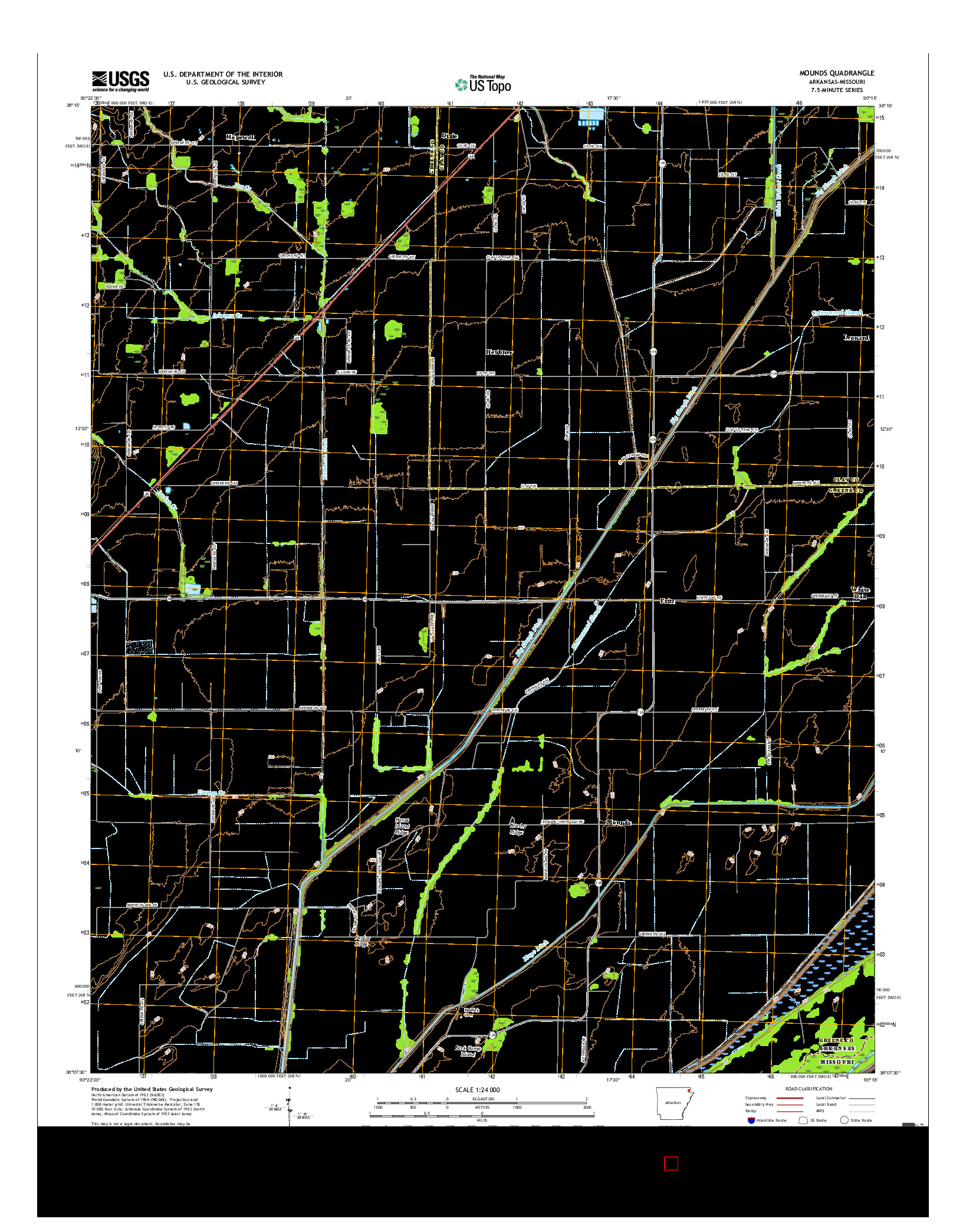 USGS US TOPO 7.5-MINUTE MAP FOR MOUNDS, AR-MO 2017