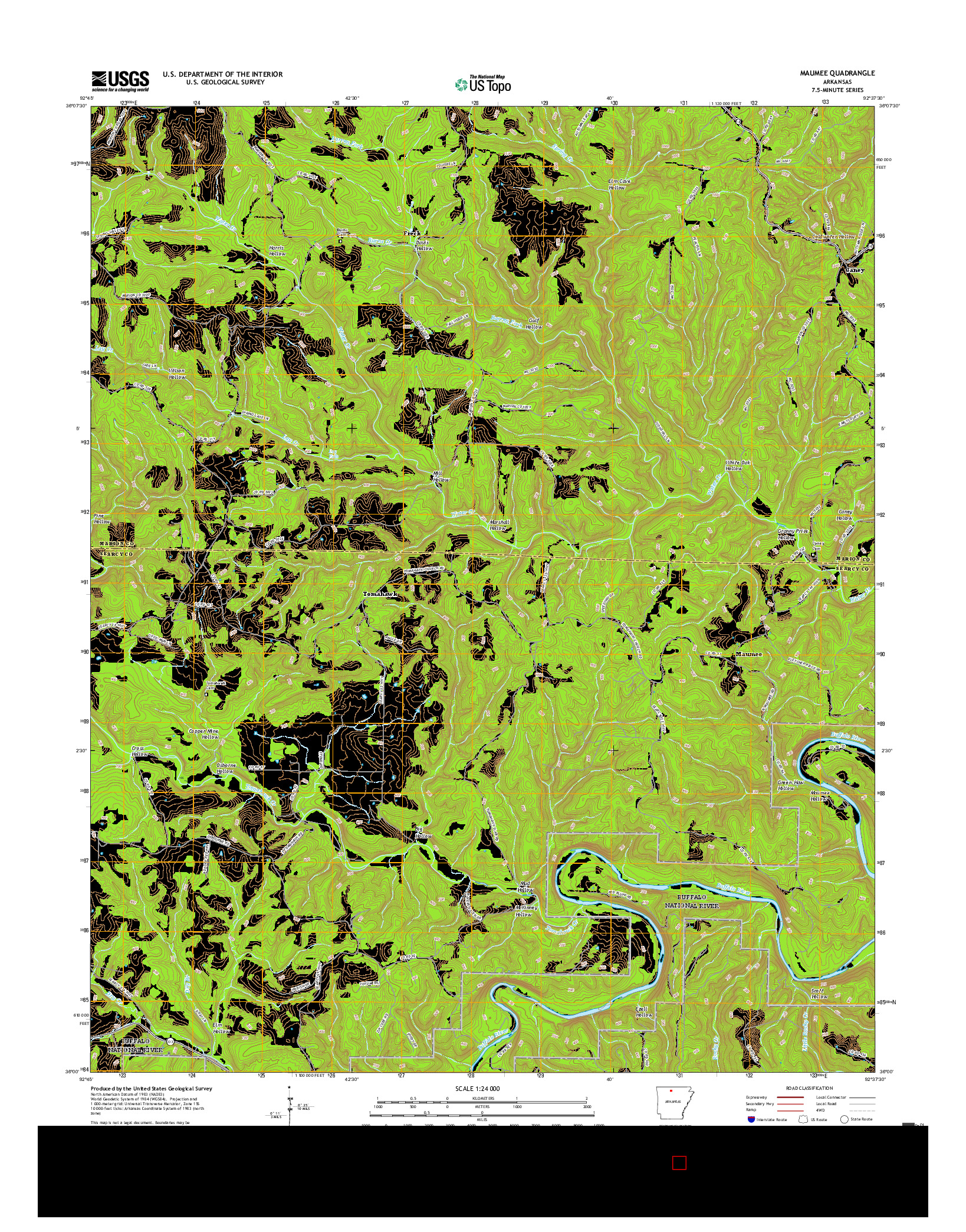 USGS US TOPO 7.5-MINUTE MAP FOR MAUMEE, AR 2017