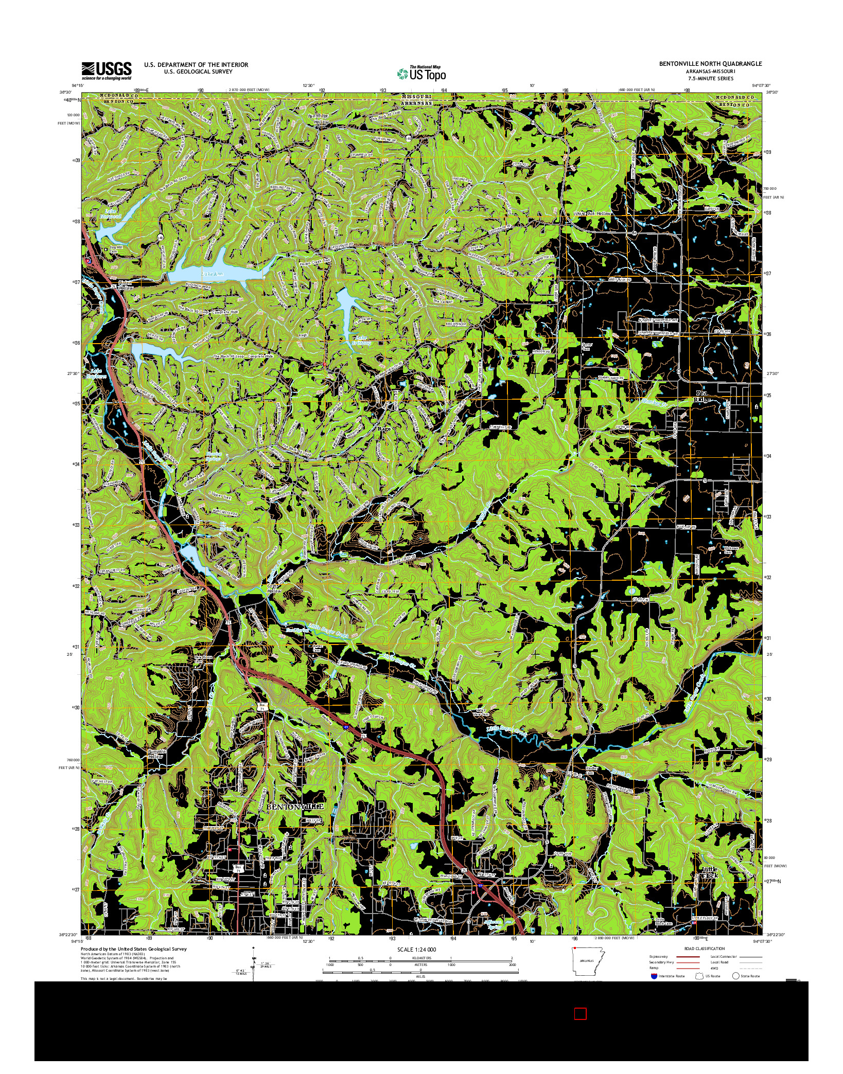 USGS US TOPO 7.5-MINUTE MAP FOR BENTONVILLE NORTH, AR-MO 2017