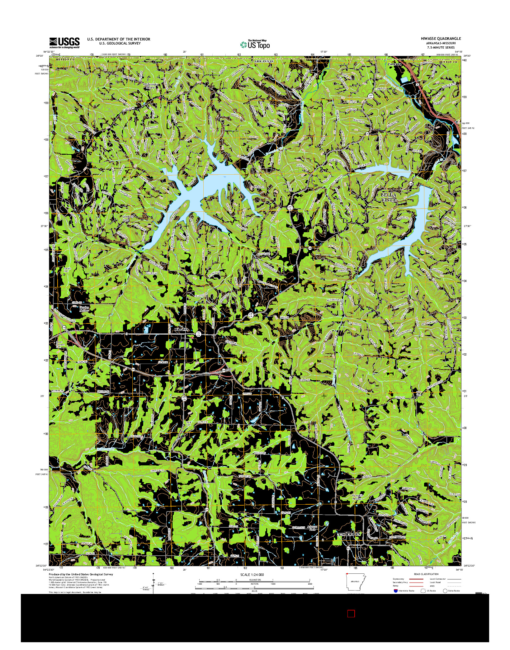 USGS US TOPO 7.5-MINUTE MAP FOR HIWASSE, AR-MO 2017