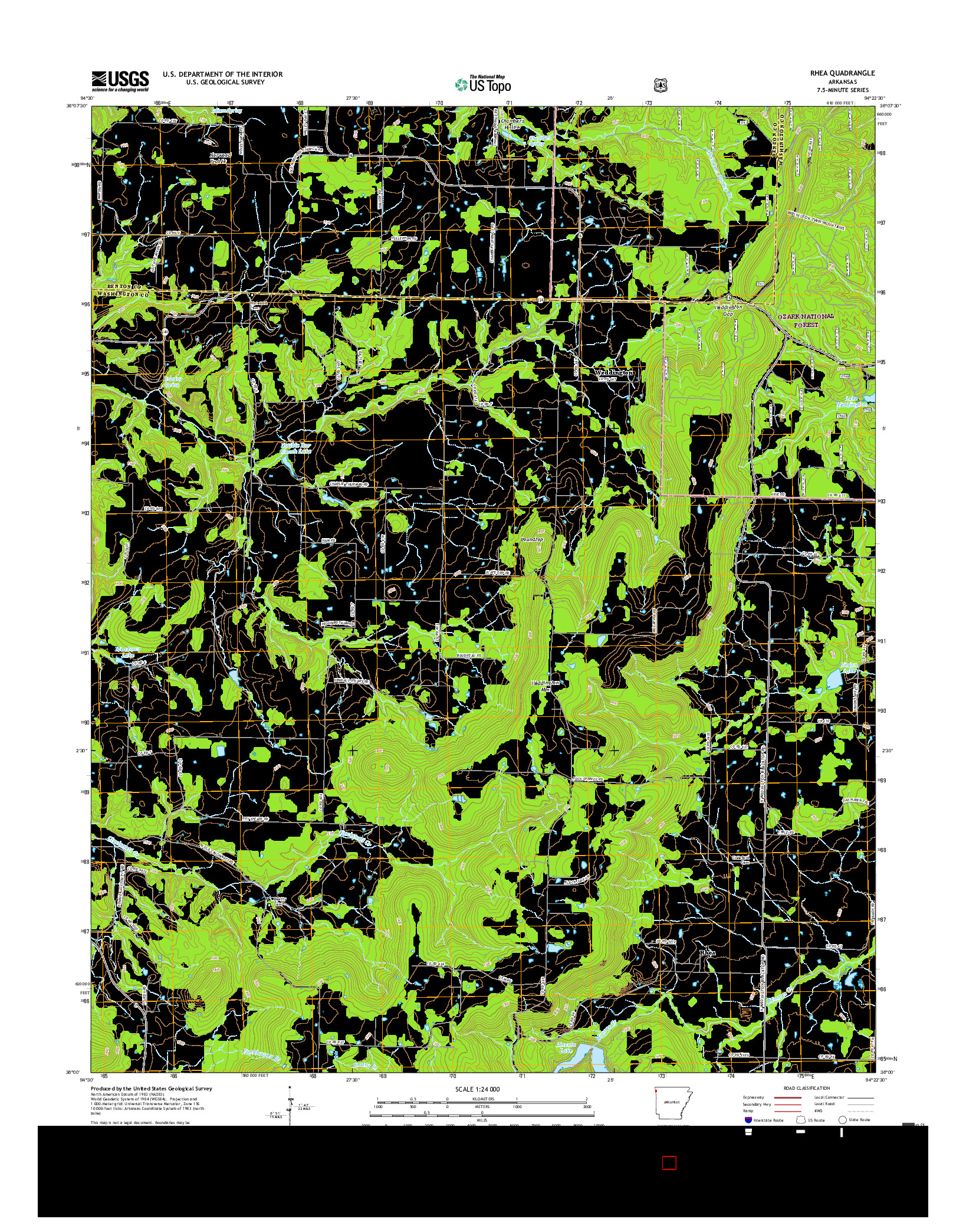 USGS US TOPO 7.5-MINUTE MAP FOR RHEA, AR 2017