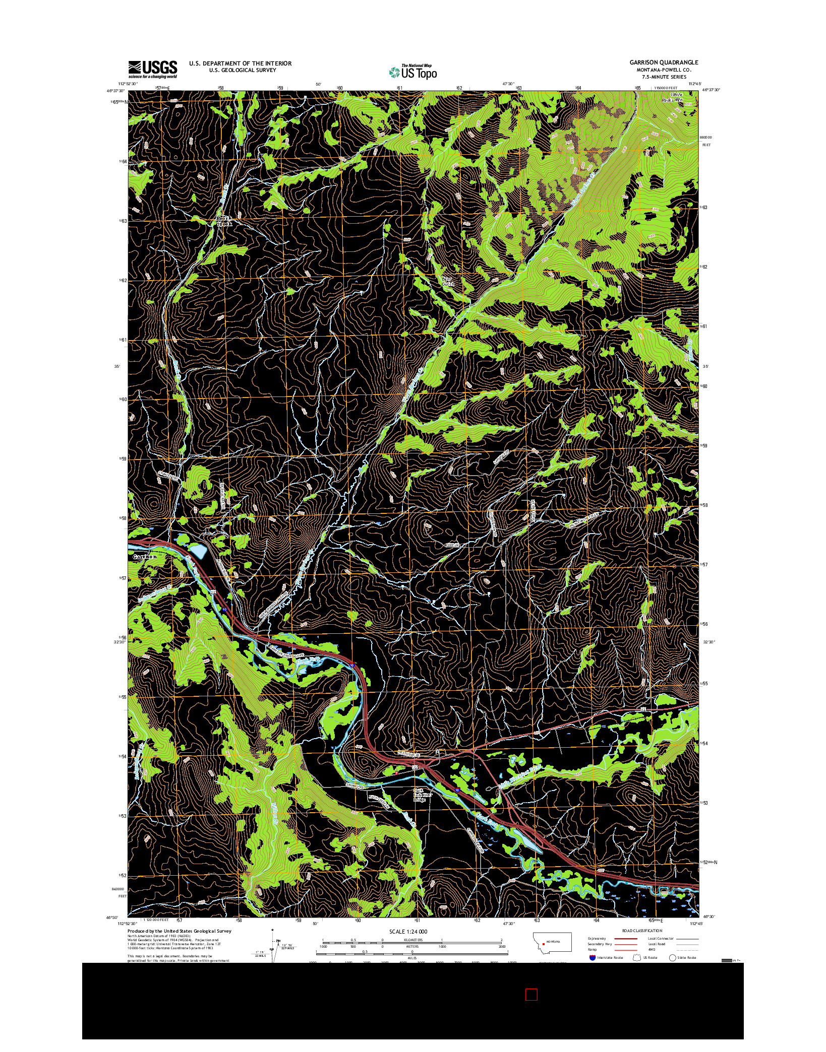 USGS US TOPO 7.5-MINUTE MAP FOR GARRISON, MT 2017