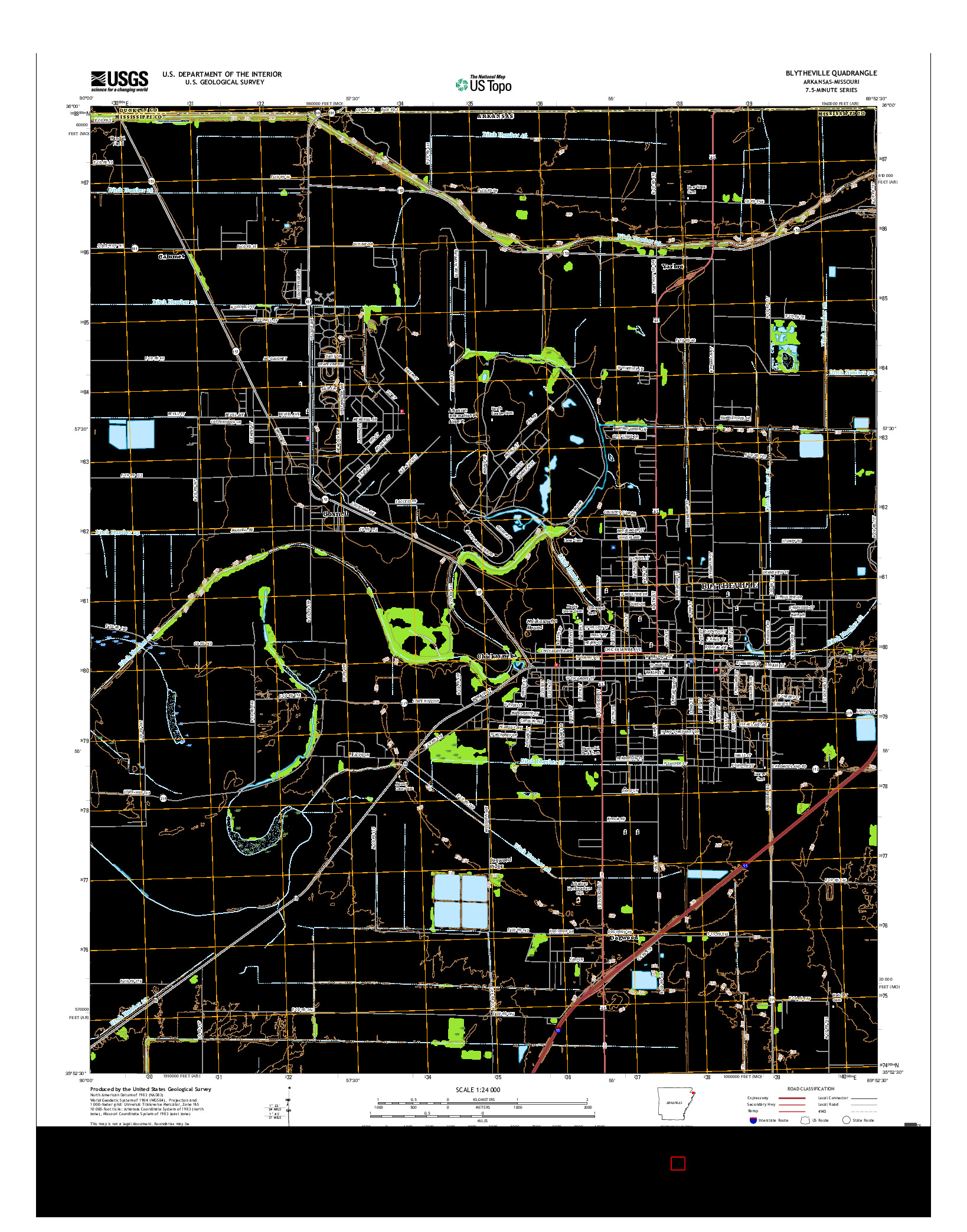 USGS US TOPO 7.5-MINUTE MAP FOR BLYTHEVILLE, AR-MO 2017