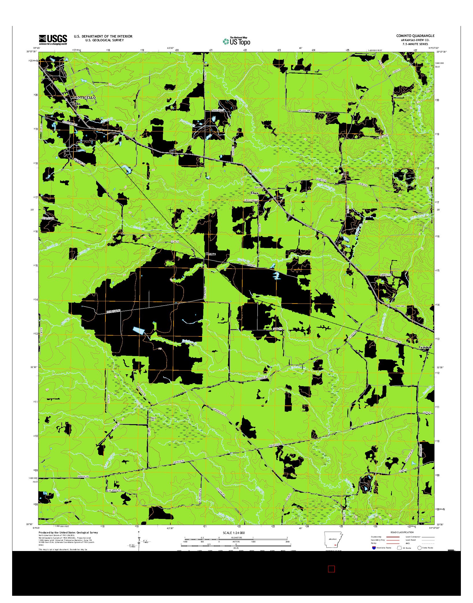 USGS US TOPO 7.5-MINUTE MAP FOR COMINTO, AR 2017