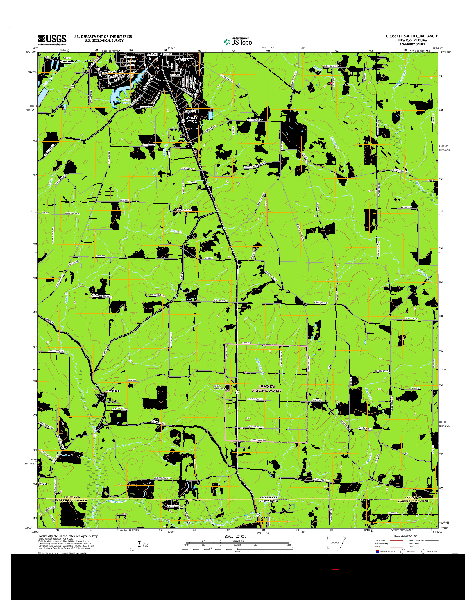 USGS US TOPO 7.5-MINUTE MAP FOR CROSSETT SOUTH, AR-LA 2017