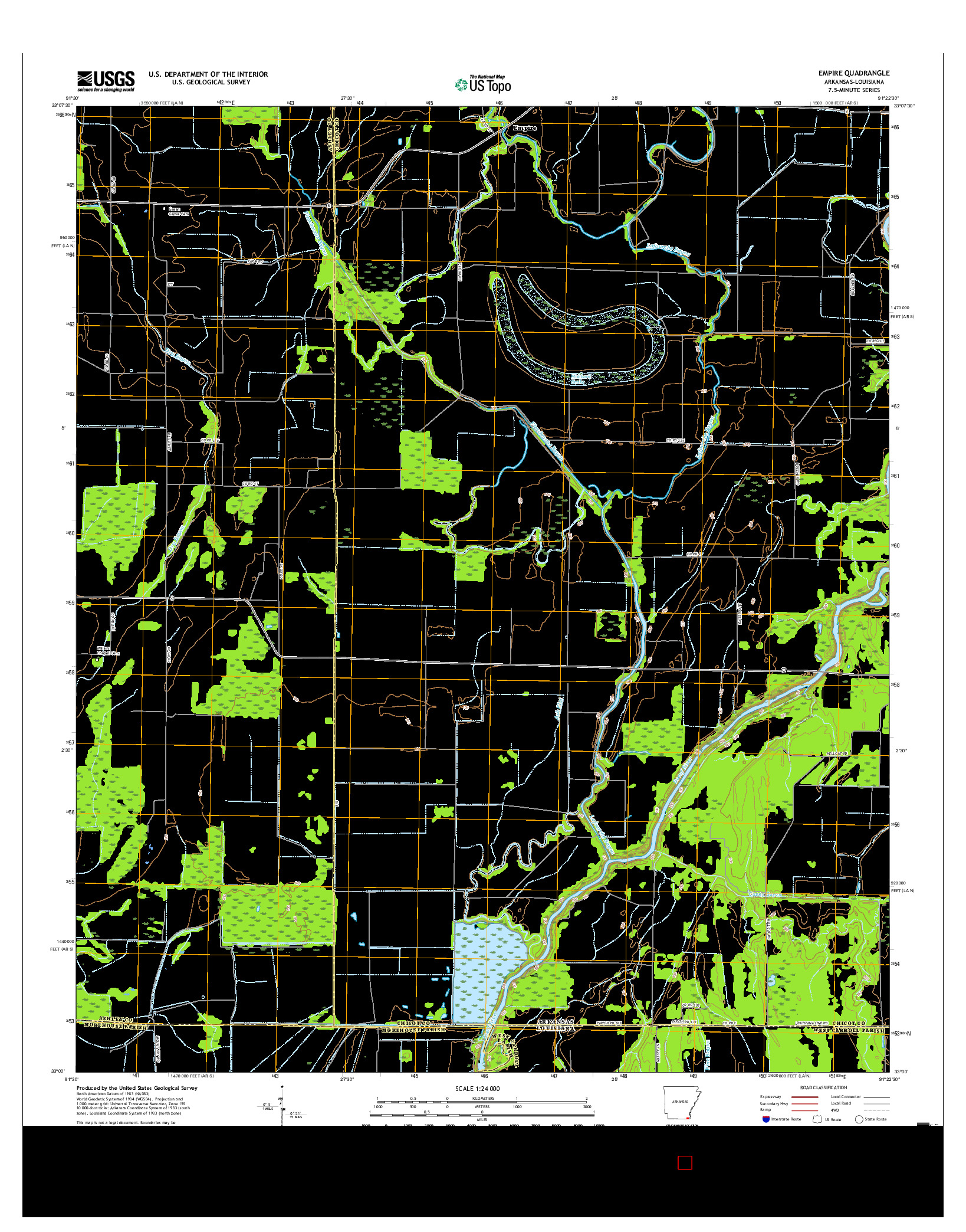 USGS US TOPO 7.5-MINUTE MAP FOR EMPIRE, AR-LA 2017