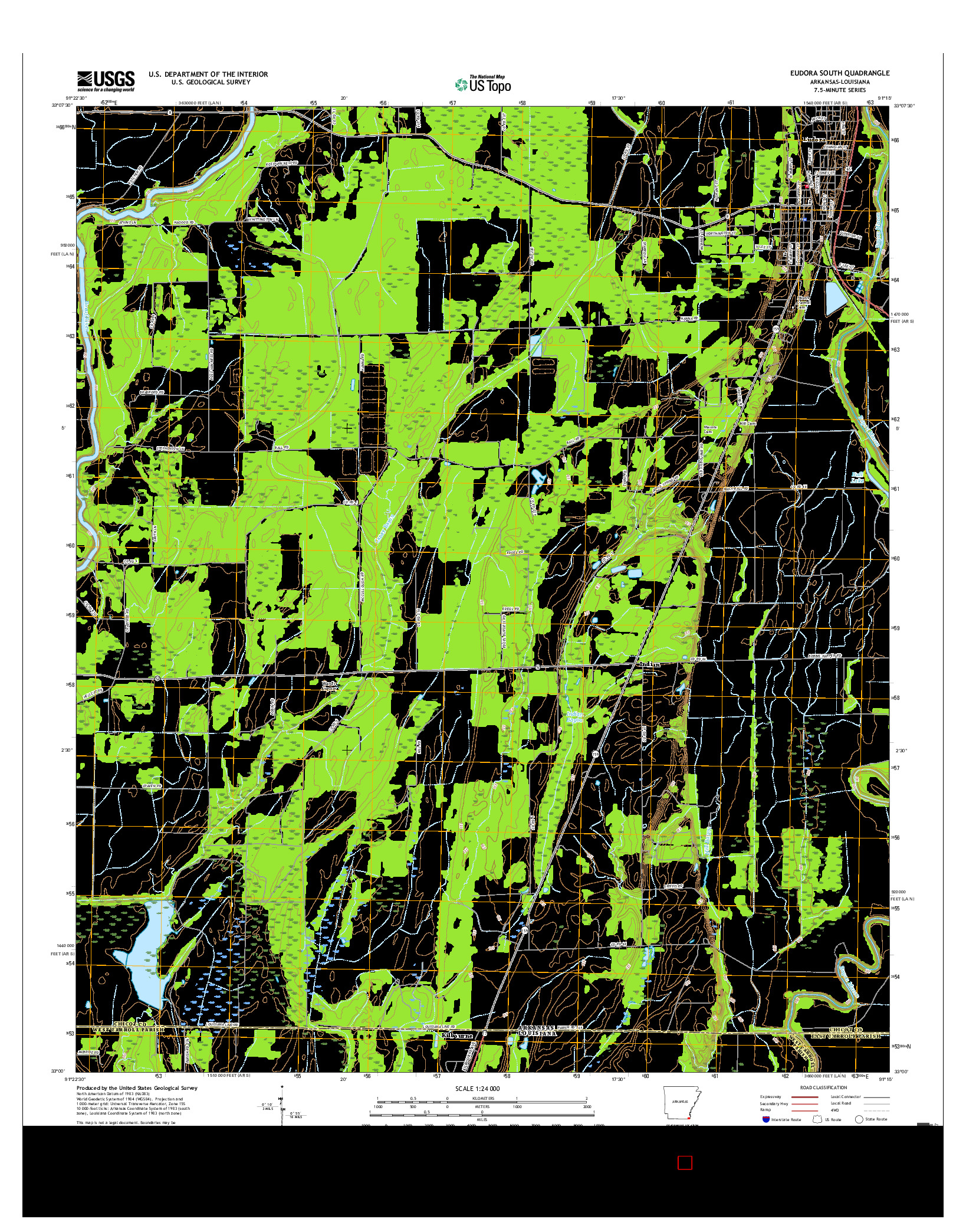 USGS US TOPO 7.5-MINUTE MAP FOR EUDORA SOUTH, AR-LA 2017