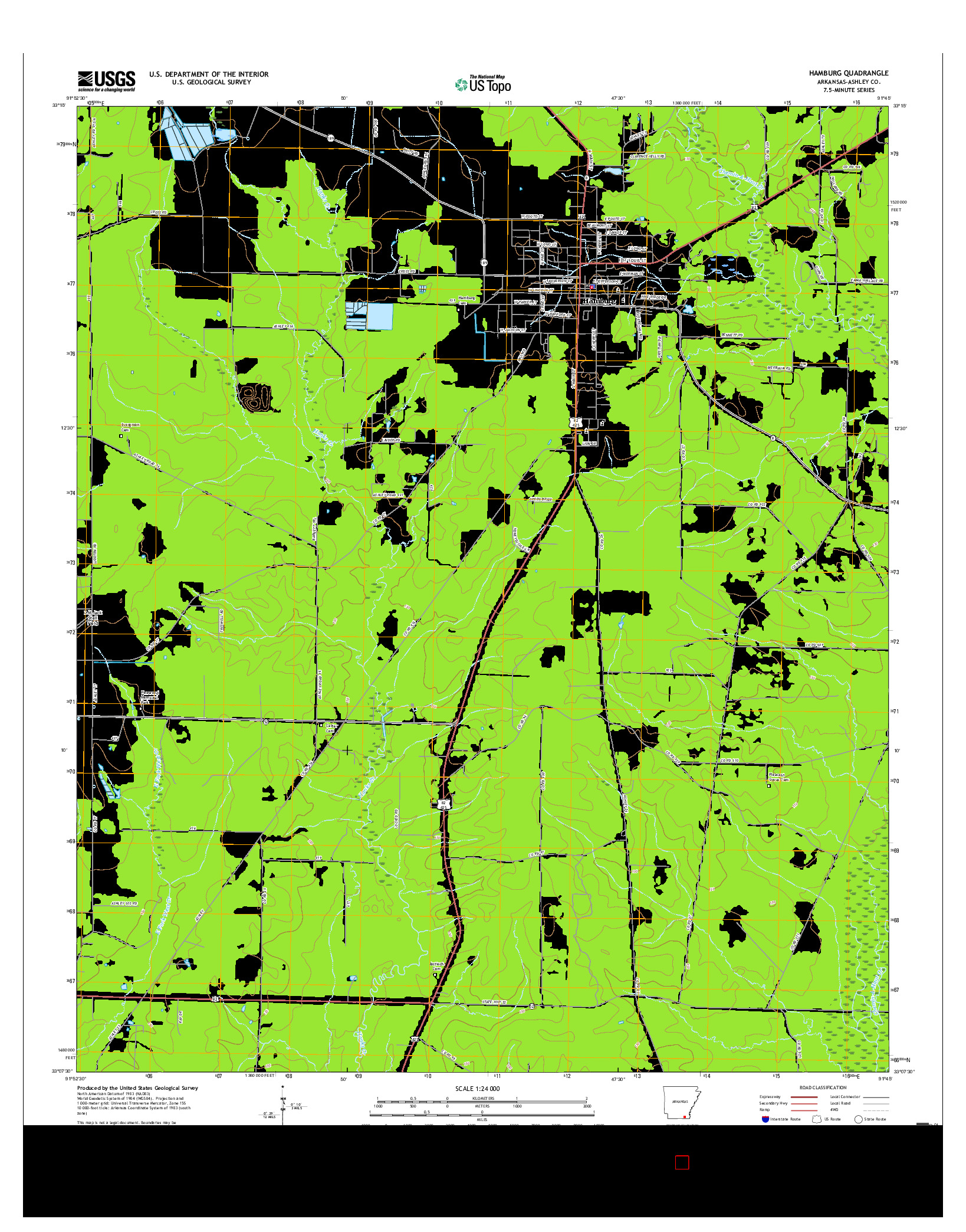 USGS US TOPO 7.5-MINUTE MAP FOR HAMBURG, AR 2017