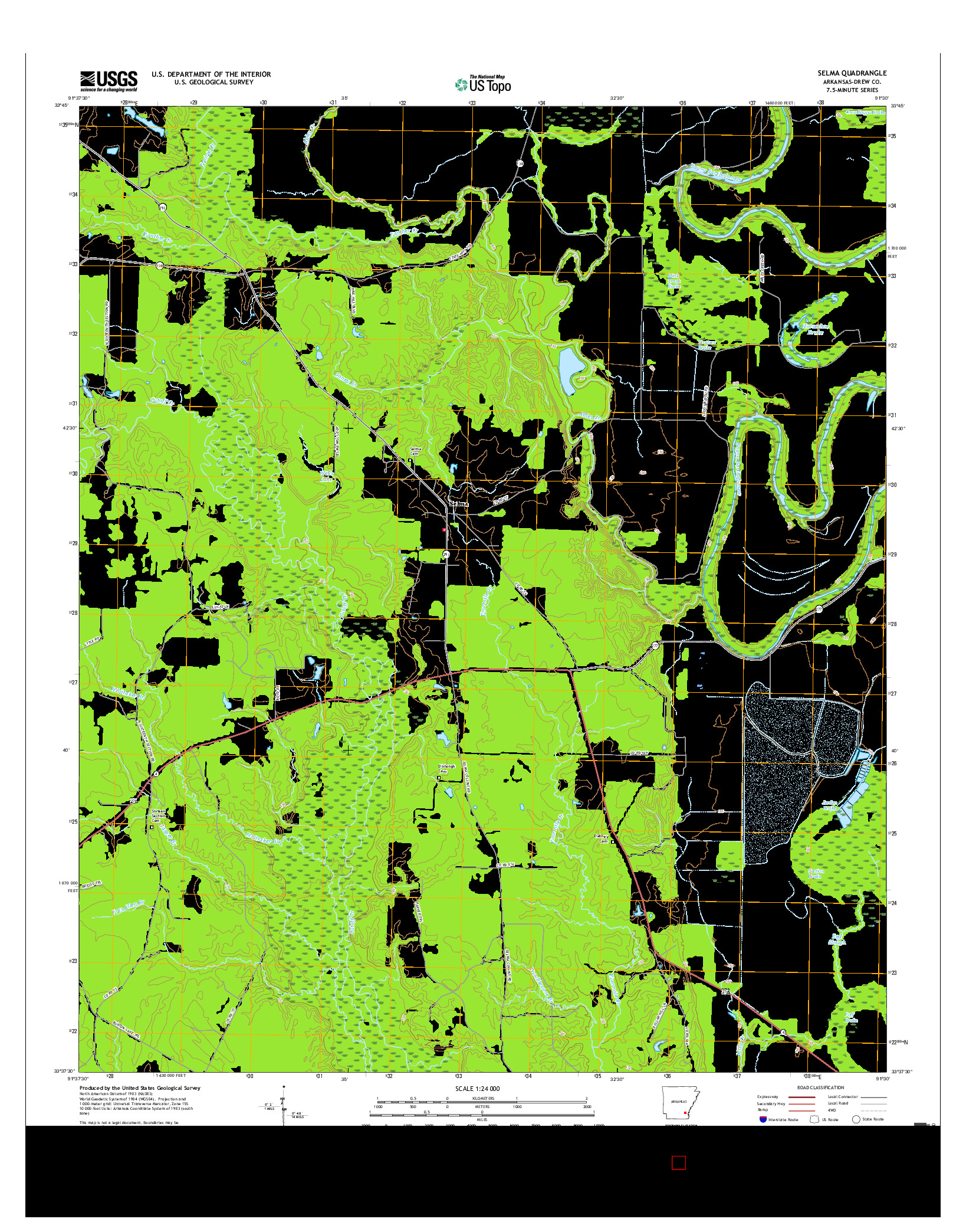 USGS US TOPO 7.5-MINUTE MAP FOR SELMA, AR 2017