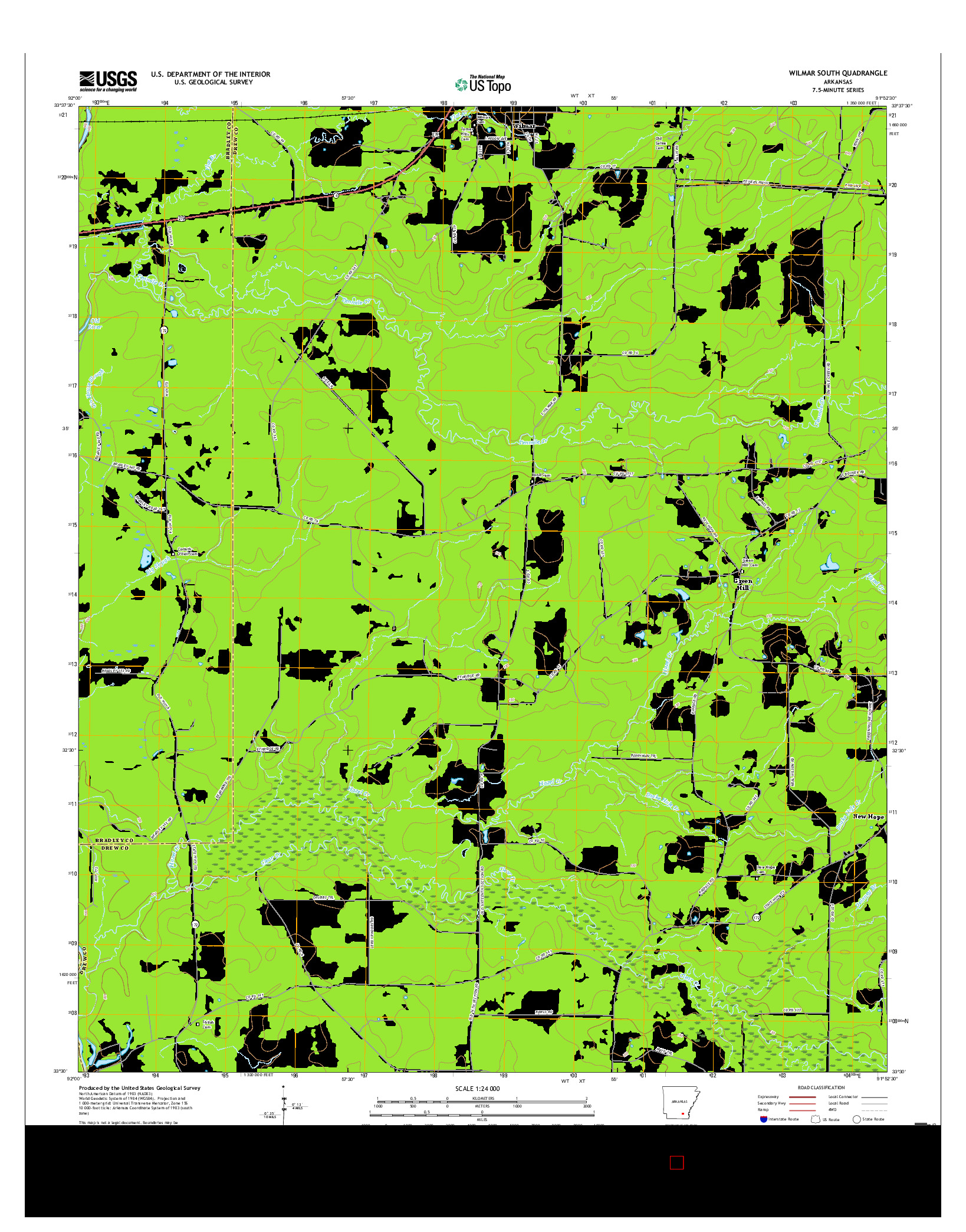 USGS US TOPO 7.5-MINUTE MAP FOR WILMAR SOUTH, AR 2017