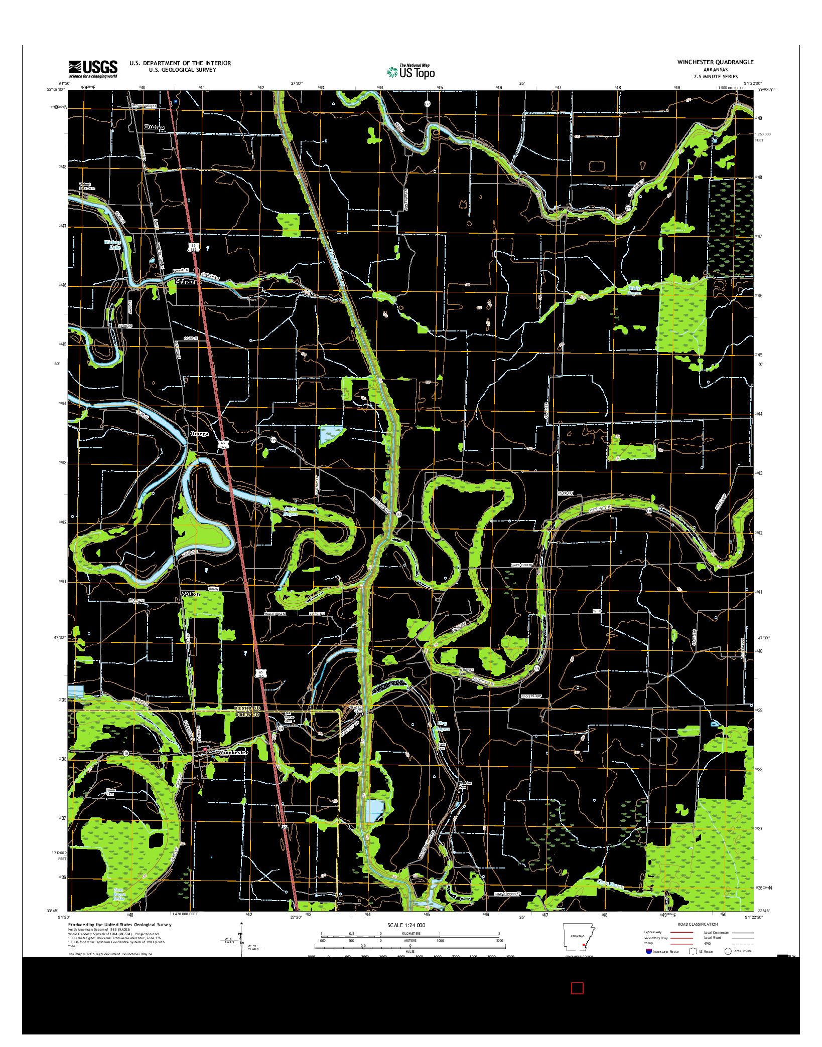 USGS US TOPO 7.5-MINUTE MAP FOR WINCHESTER, AR 2017