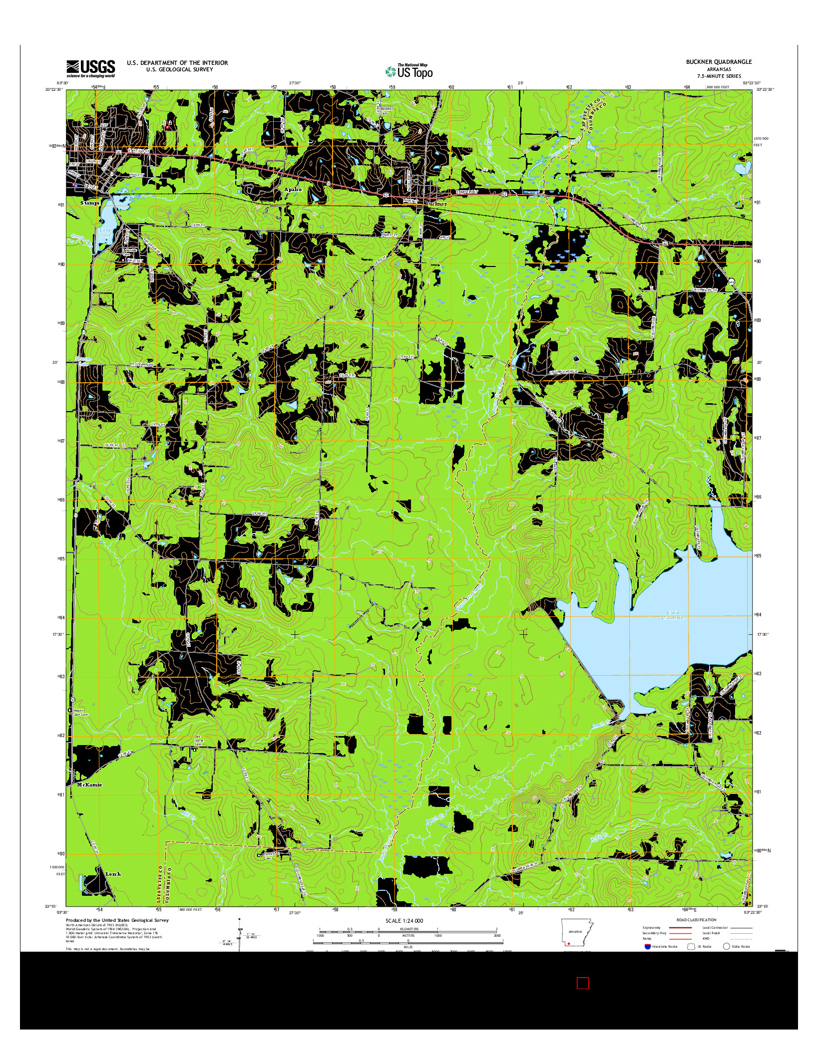 USGS US TOPO 7.5-MINUTE MAP FOR BUCKNER, AR 2017