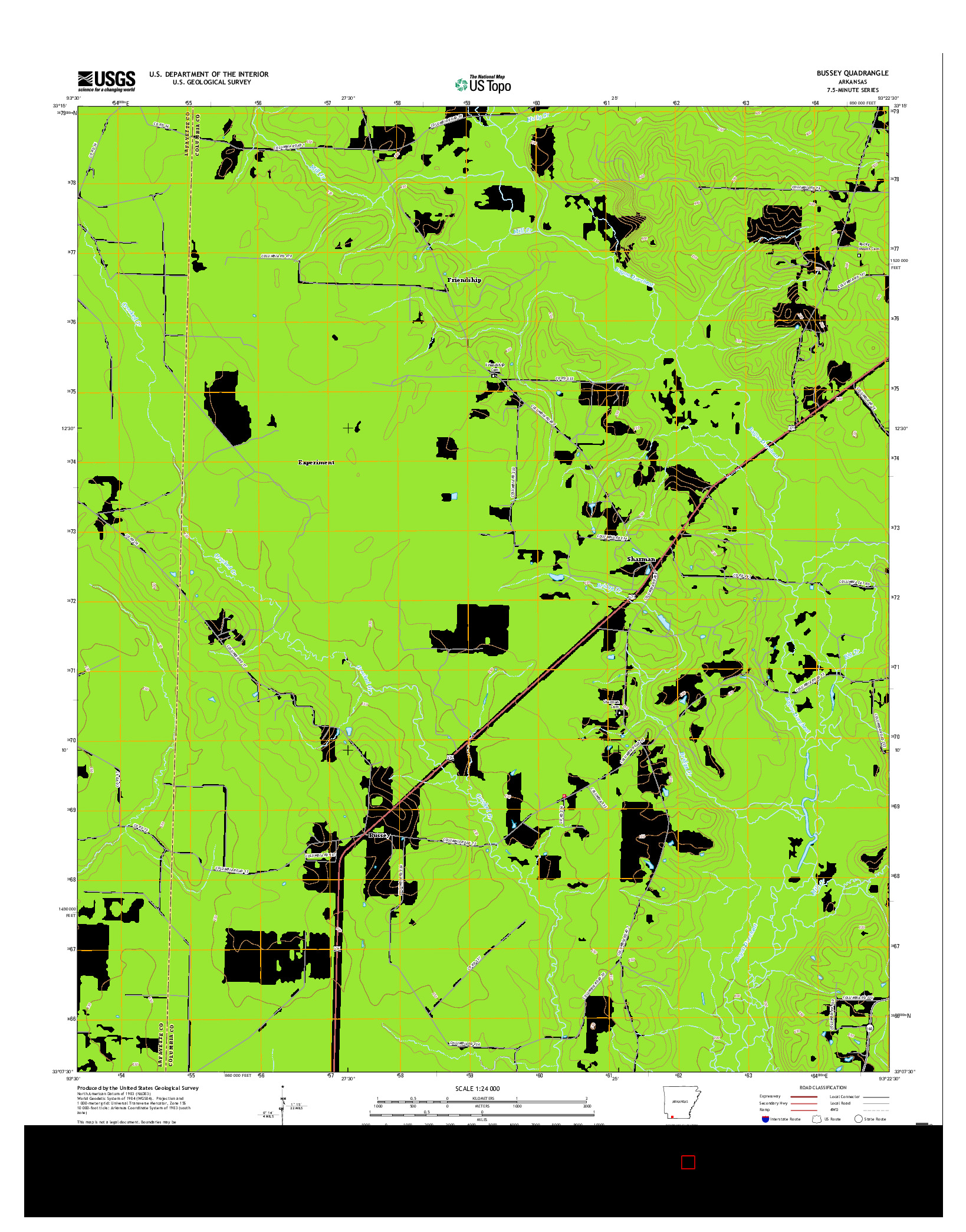 USGS US TOPO 7.5-MINUTE MAP FOR BUSSEY, AR 2017