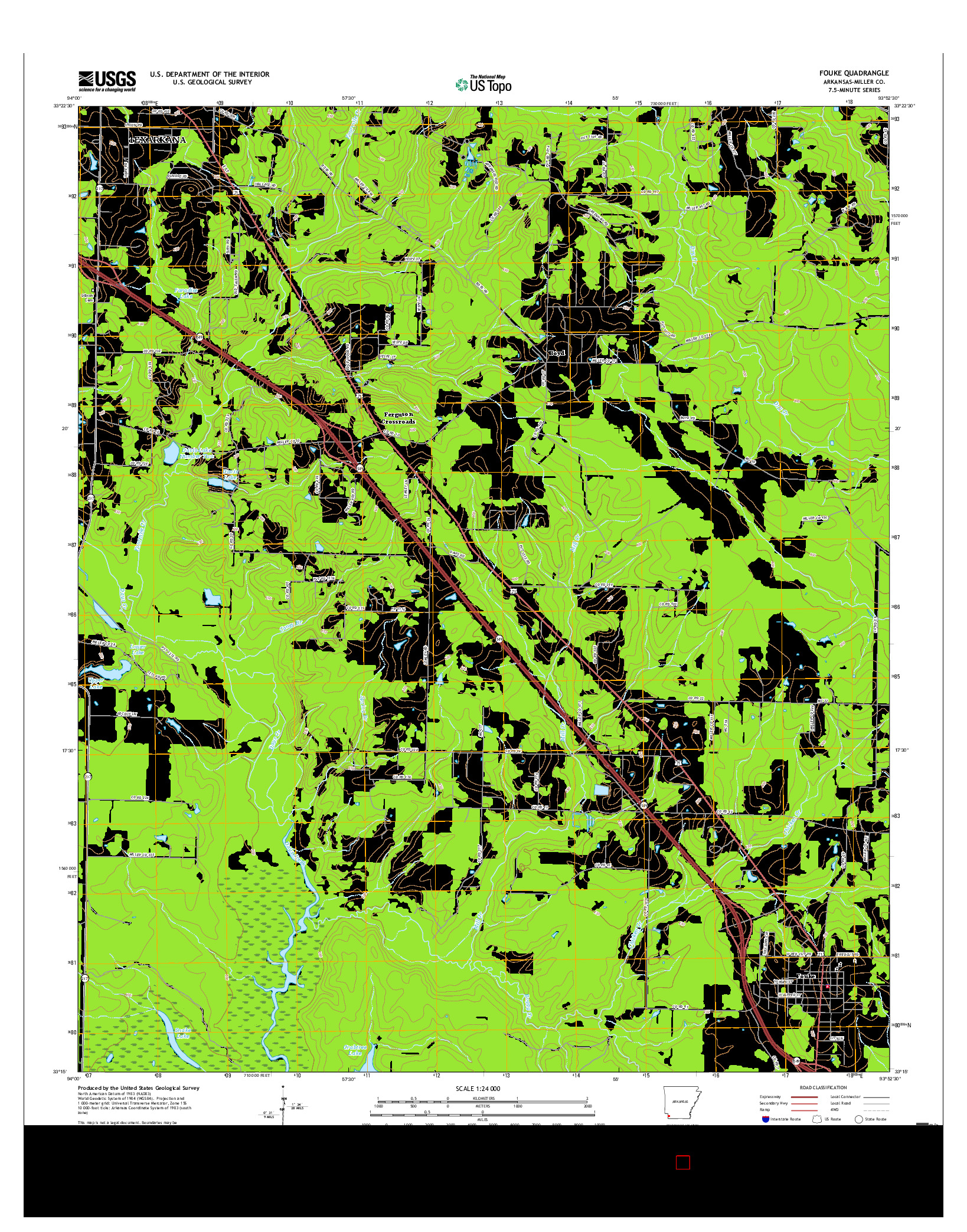 USGS US TOPO 7.5-MINUTE MAP FOR FOUKE, AR 2017