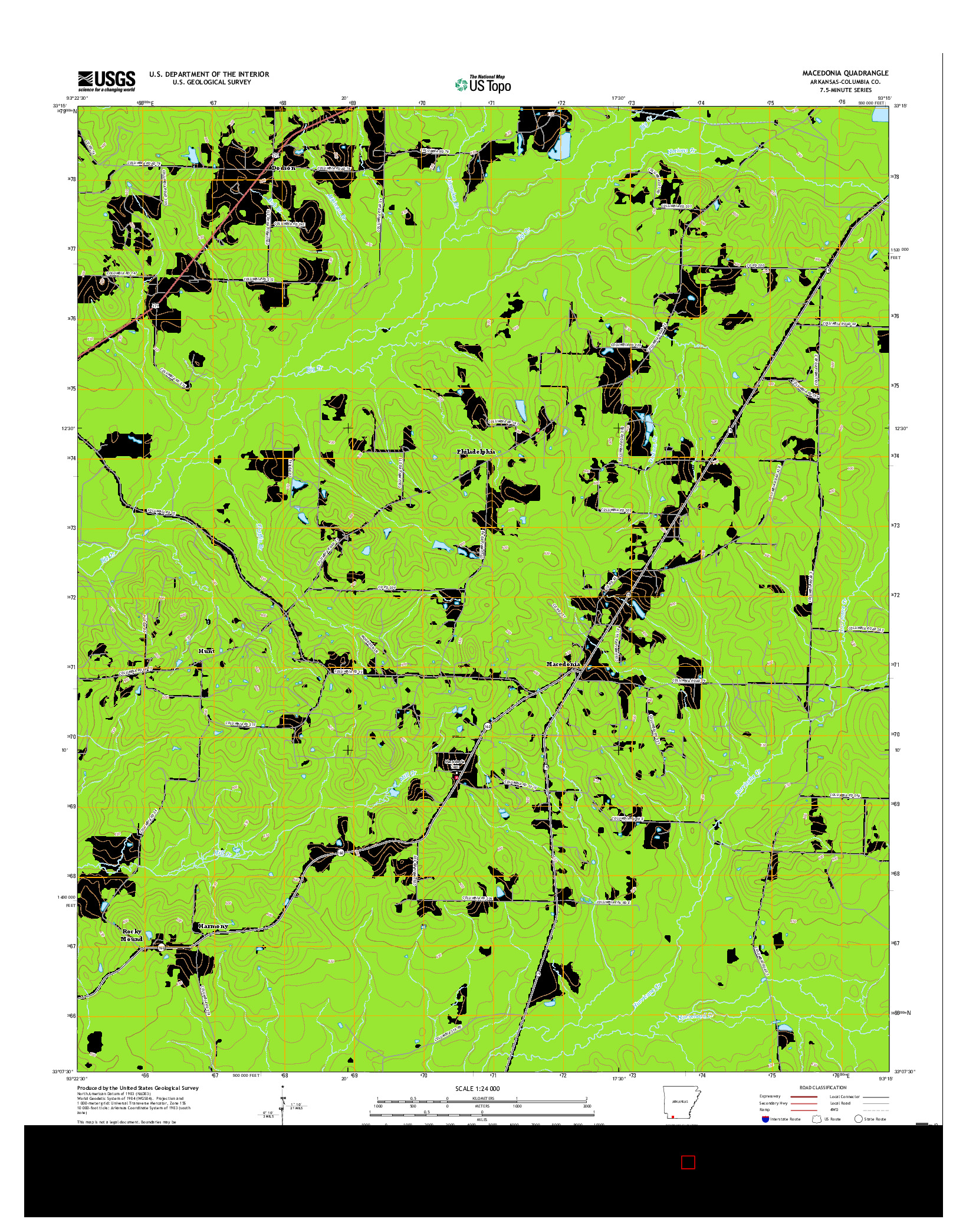 USGS US TOPO 7.5-MINUTE MAP FOR MACEDONIA, AR 2017