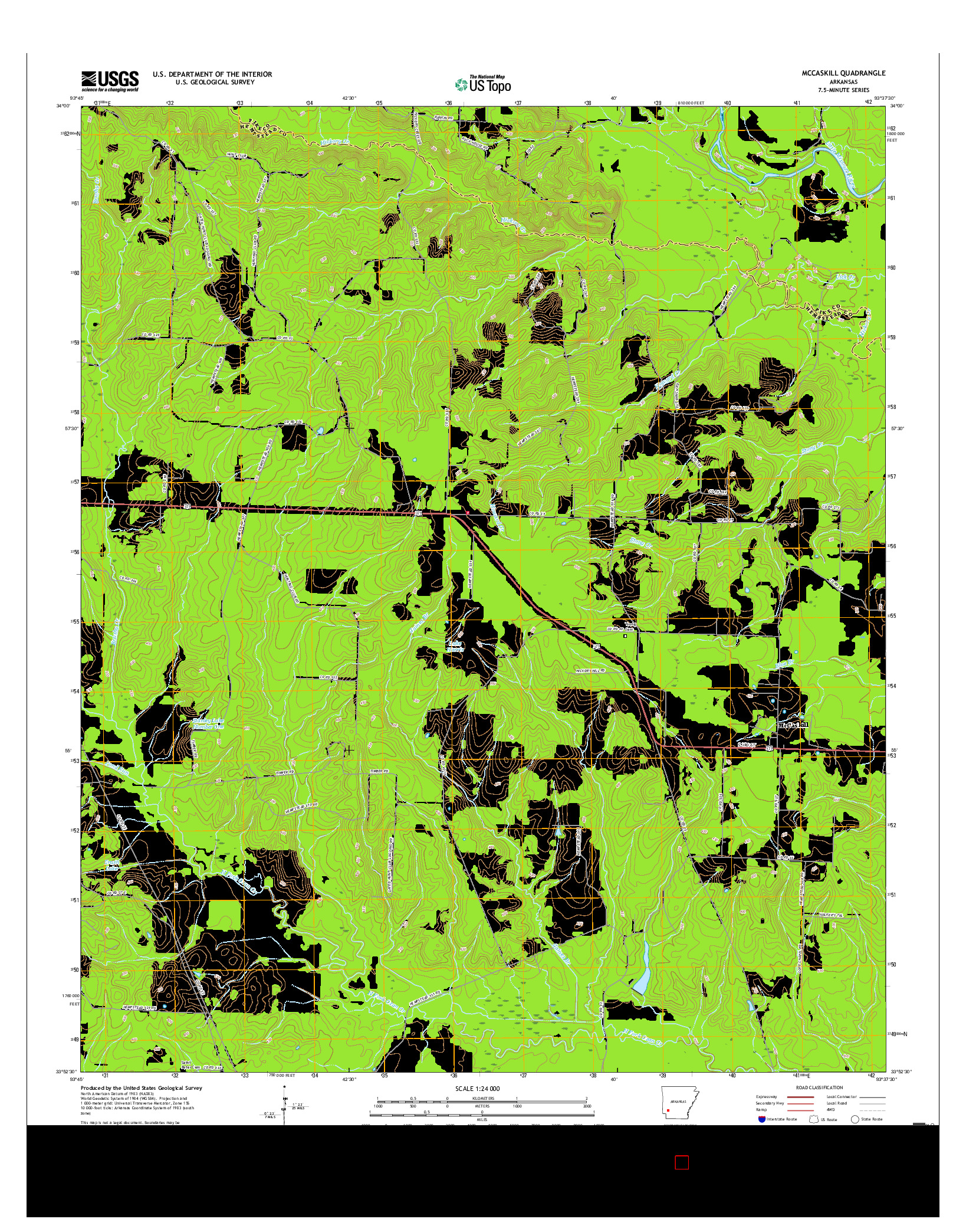 USGS US TOPO 7.5-MINUTE MAP FOR MCCASKILL, AR 2017