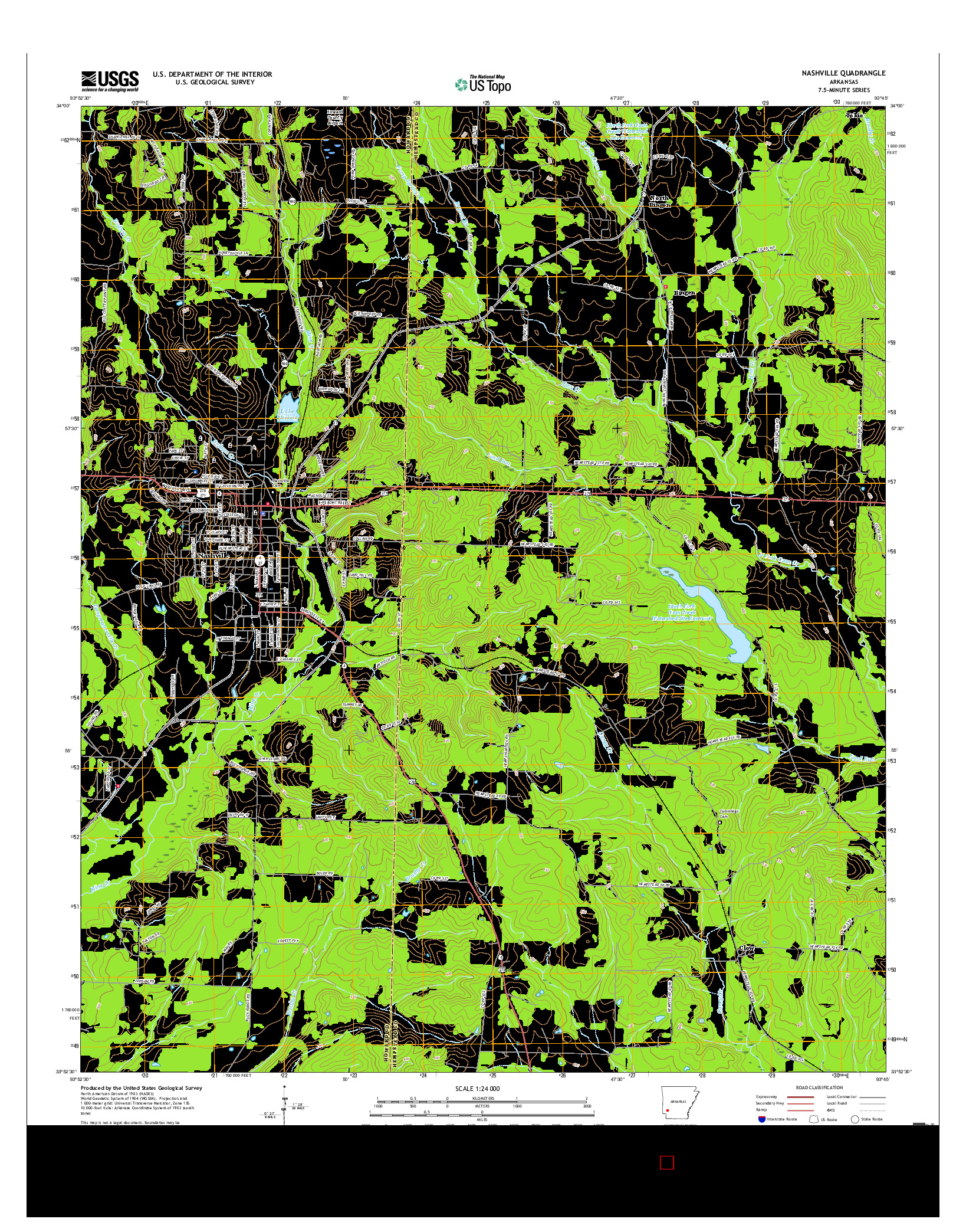 USGS US TOPO 7.5-MINUTE MAP FOR NASHVILLE, AR 2017