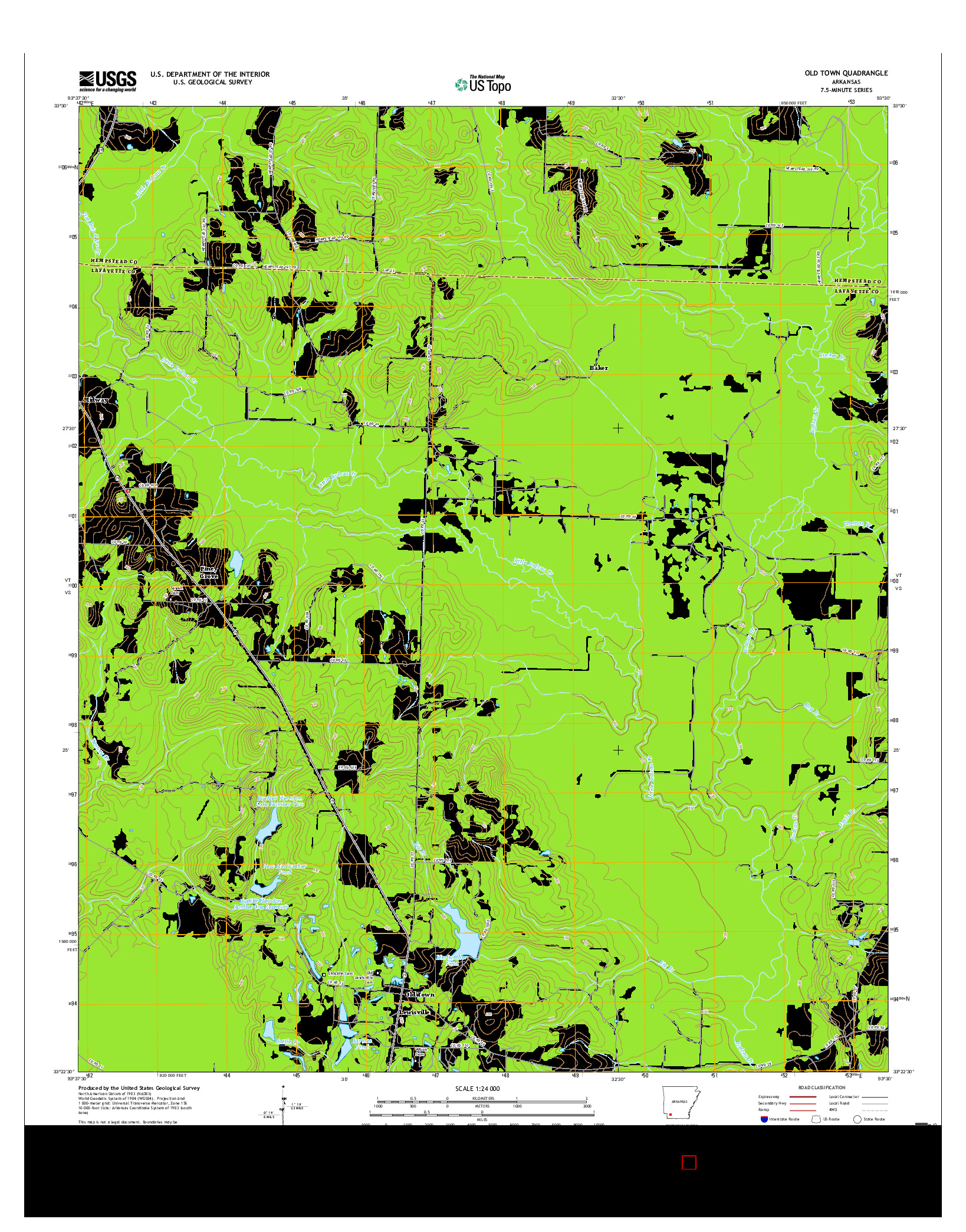 USGS US TOPO 7.5-MINUTE MAP FOR OLD TOWN, AR 2017