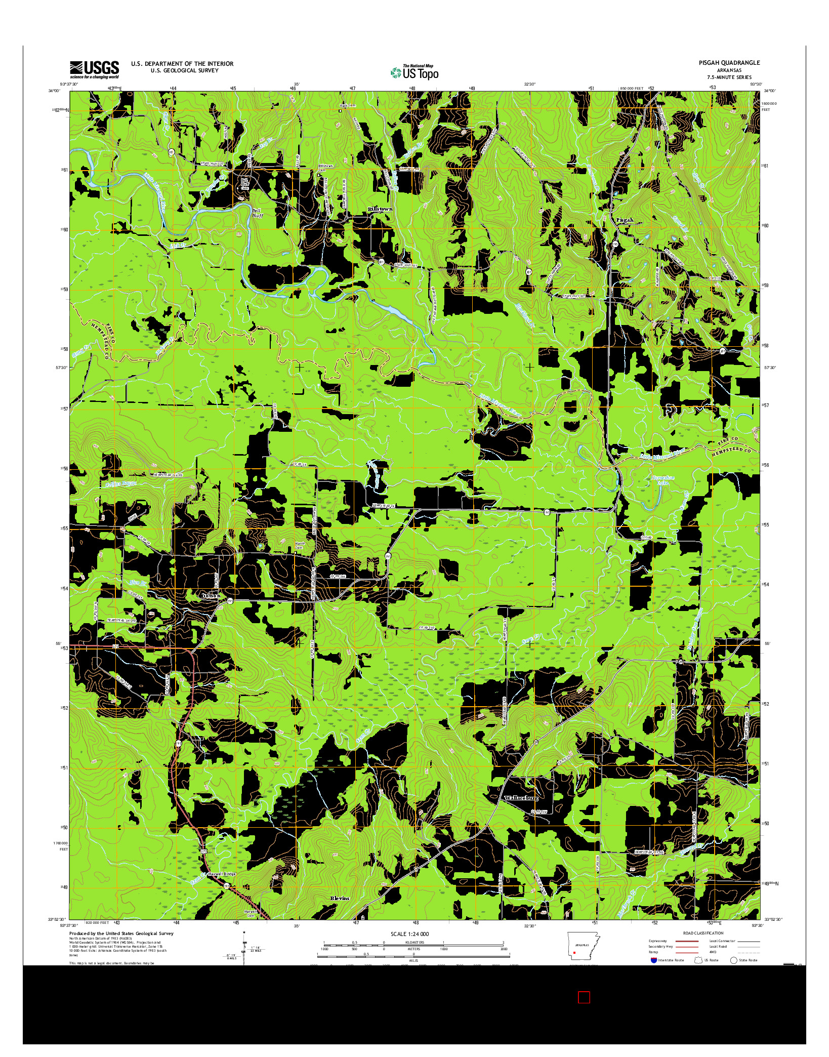 USGS US TOPO 7.5-MINUTE MAP FOR PISGAH, AR 2017