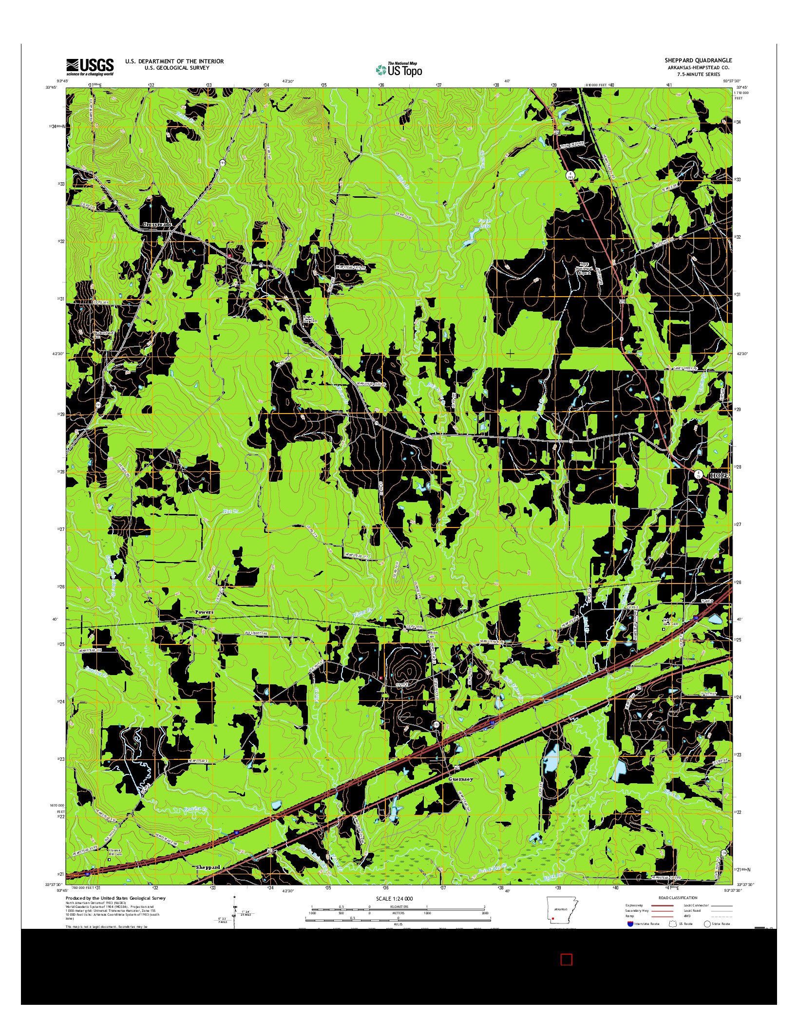 USGS US TOPO 7.5-MINUTE MAP FOR SHEPPARD, AR 2017