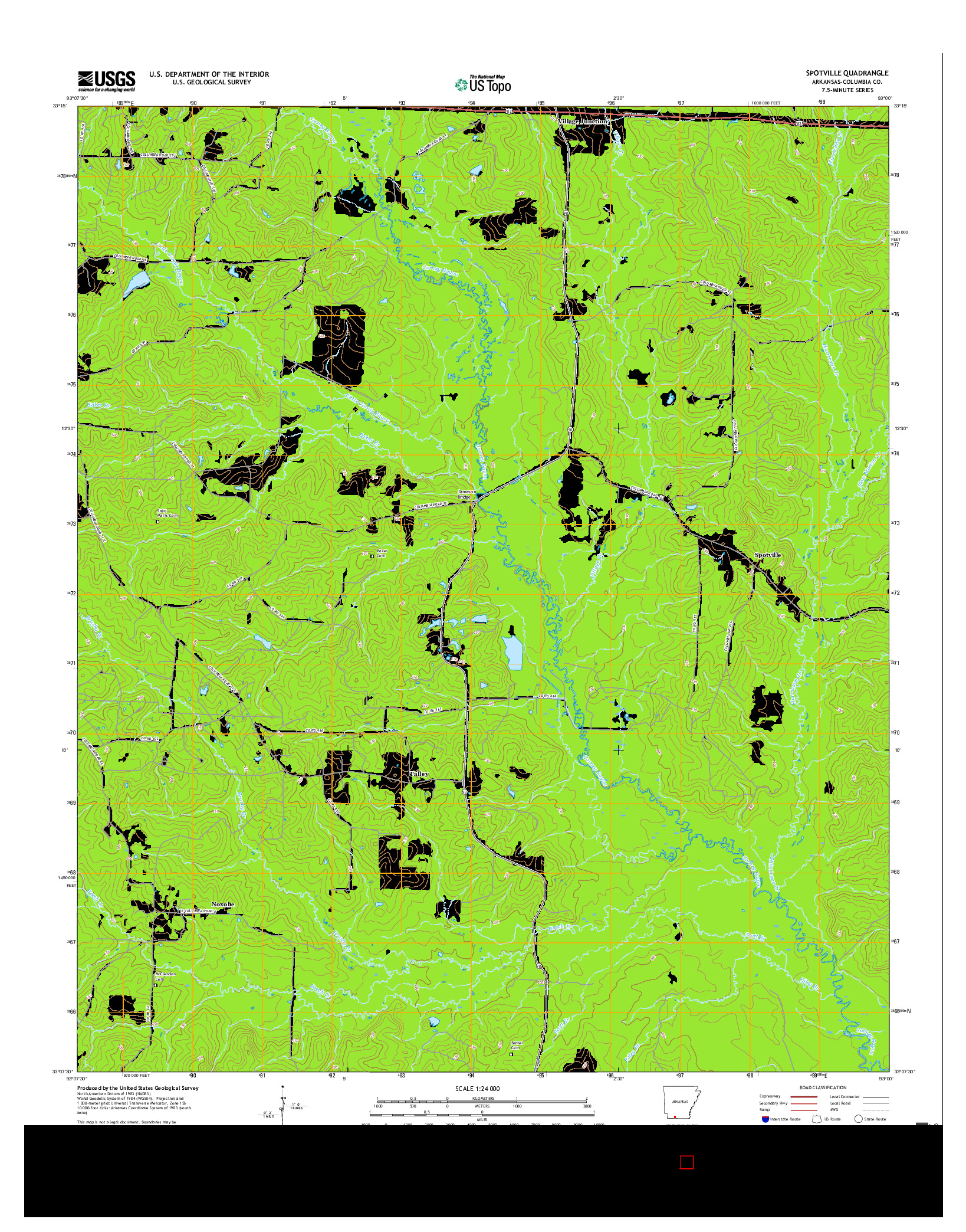 USGS US TOPO 7.5-MINUTE MAP FOR SPOTVILLE, AR 2017