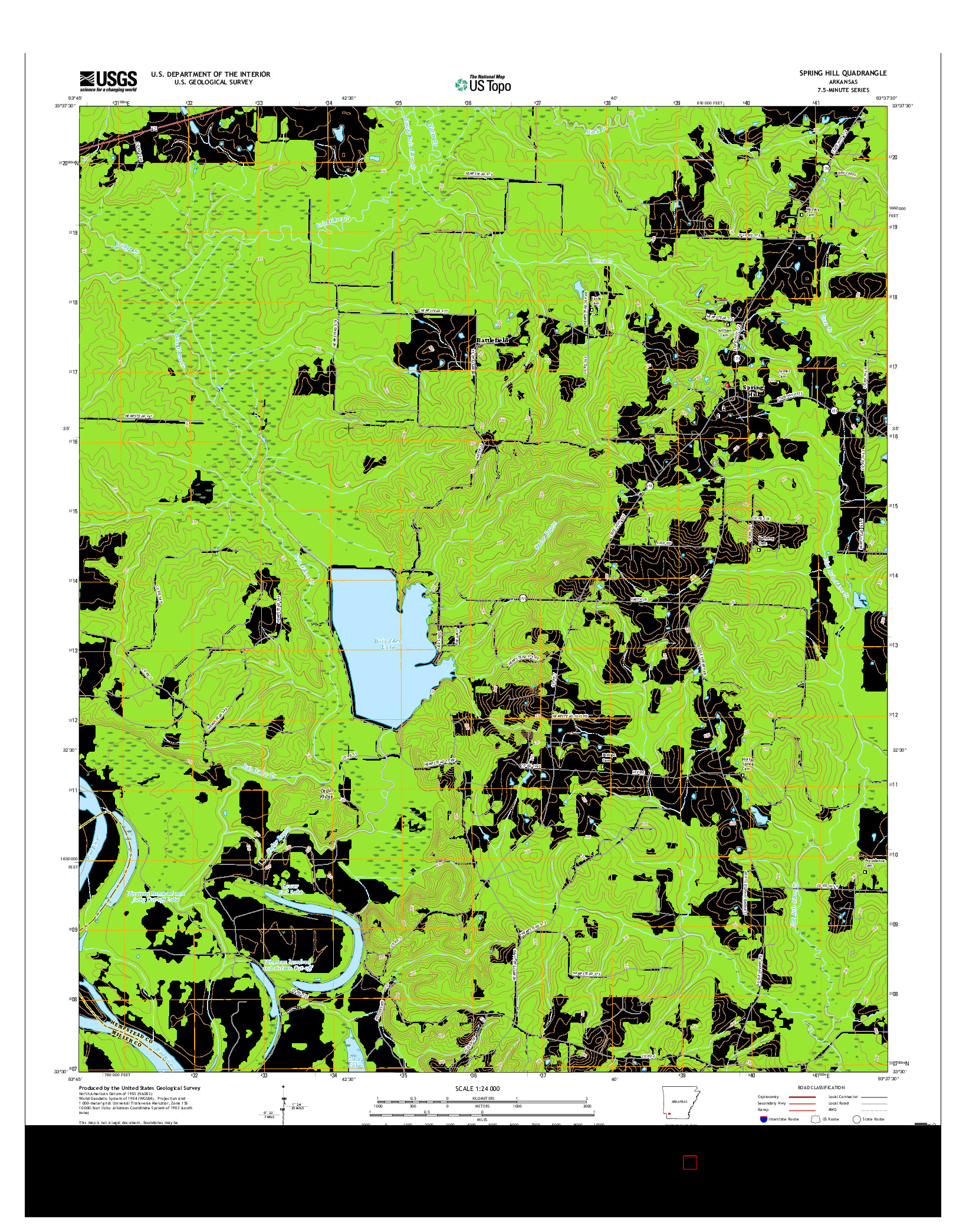 USGS US TOPO 7.5-MINUTE MAP FOR SPRING HILL, AR 2017