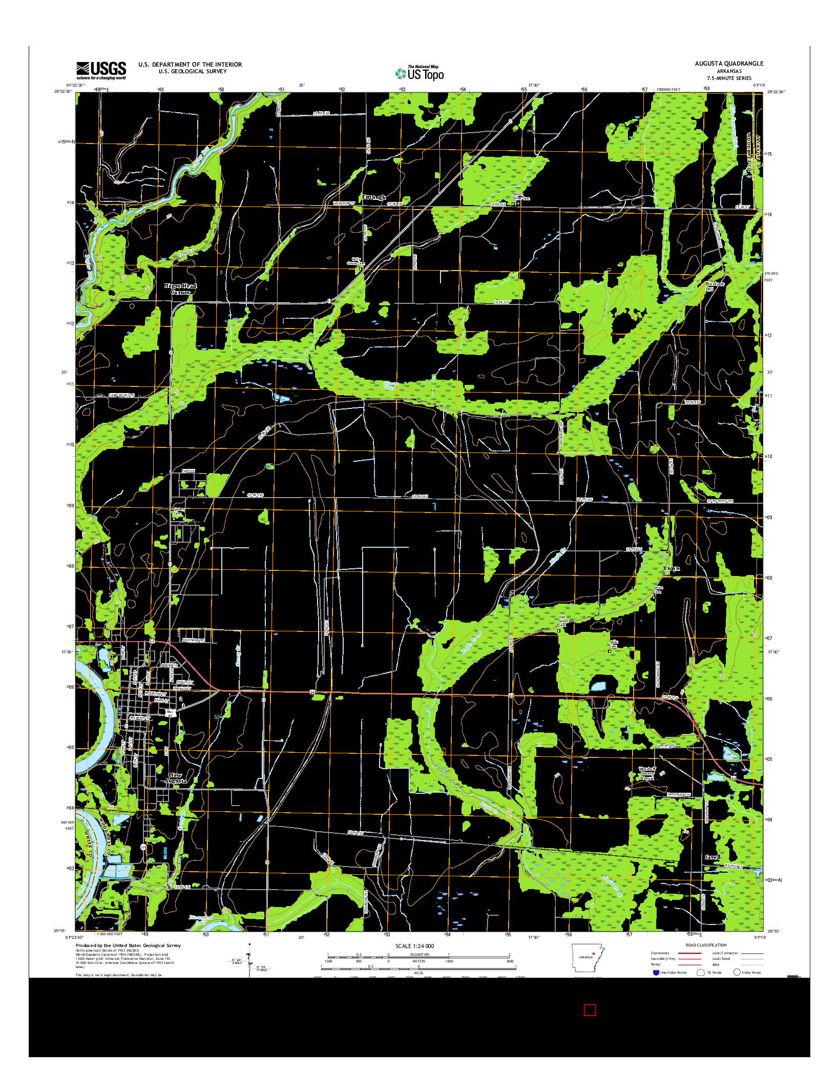 USGS US TOPO 7.5-MINUTE MAP FOR AUGUSTA, AR 2017