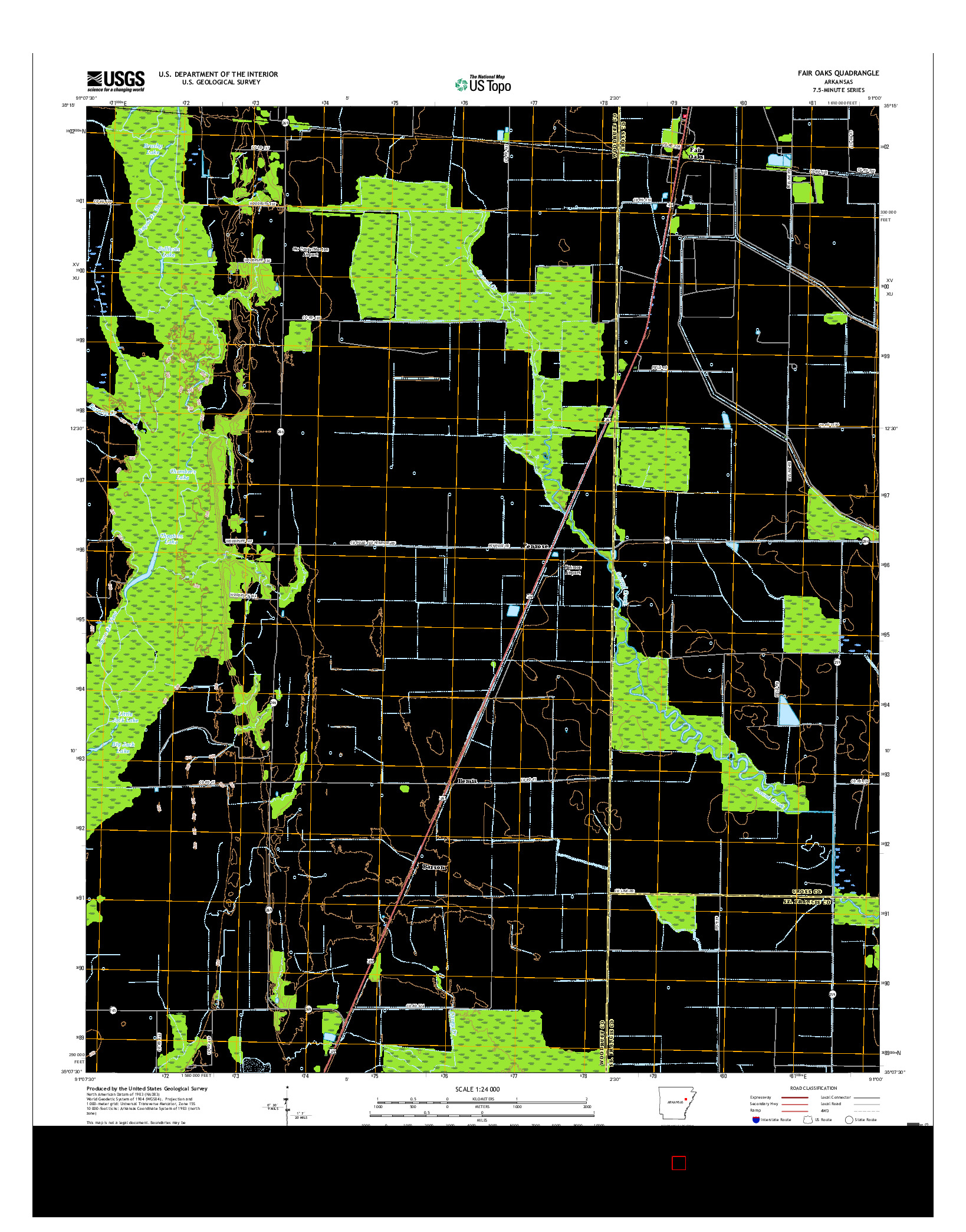USGS US TOPO 7.5-MINUTE MAP FOR FAIR OAKS, AR 2017