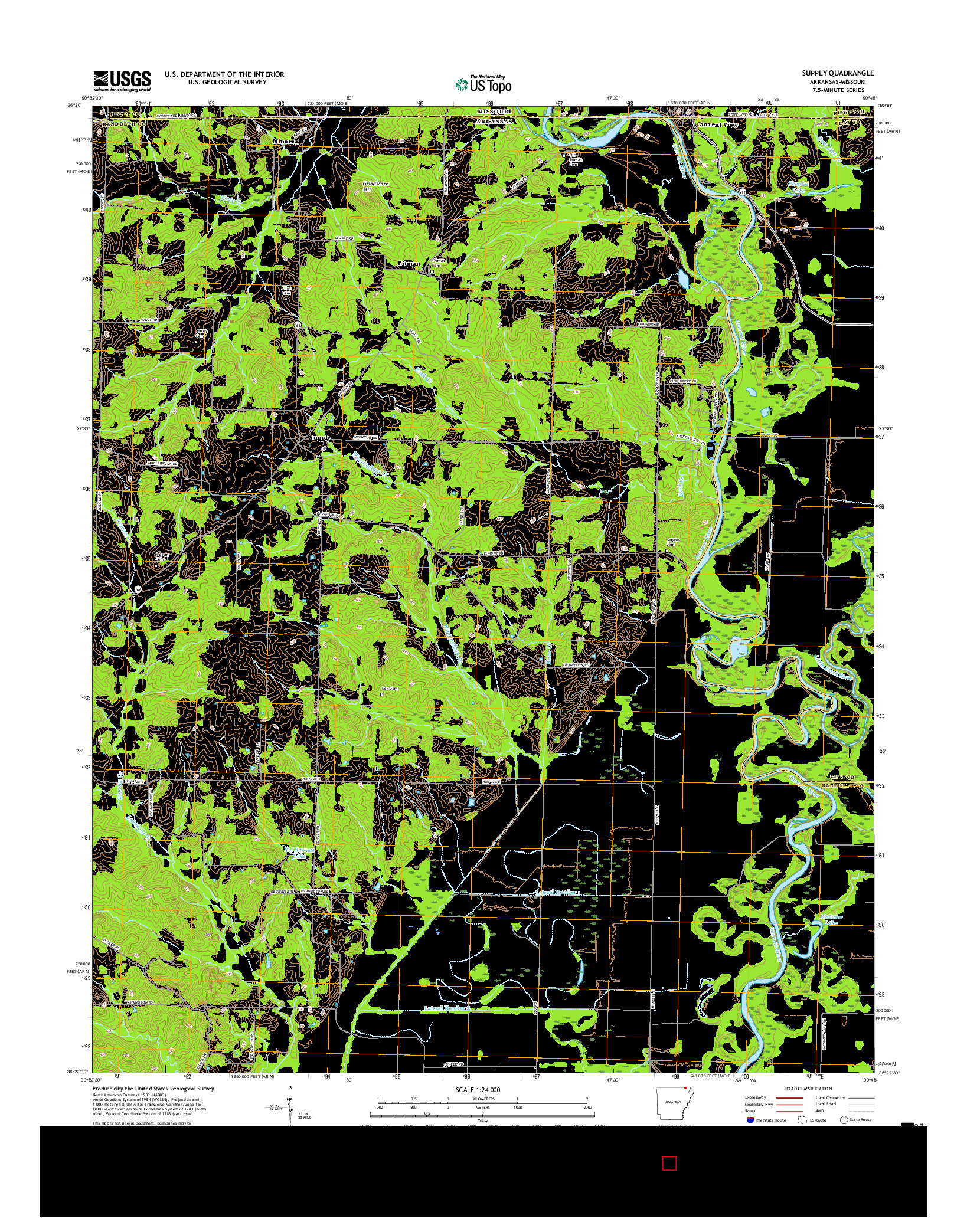 USGS US TOPO 7.5-MINUTE MAP FOR SUPPLY, AR-MO 2017