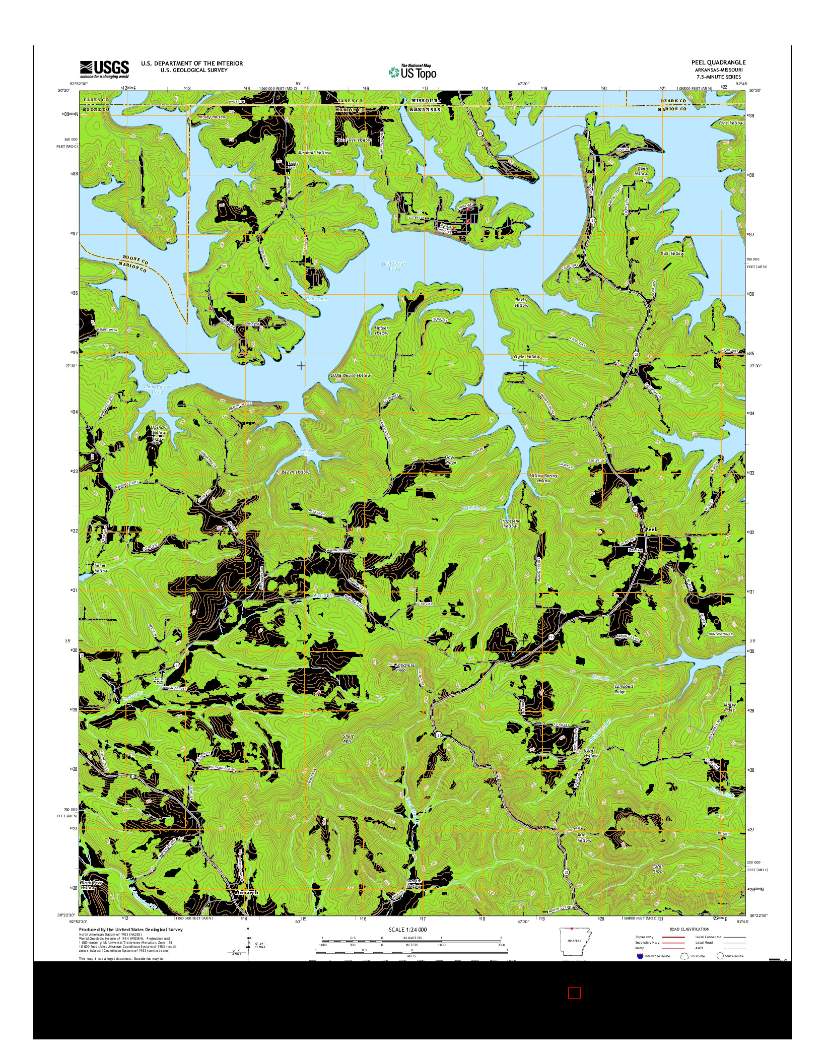 USGS US TOPO 7.5-MINUTE MAP FOR PEEL, AR-MO 2017