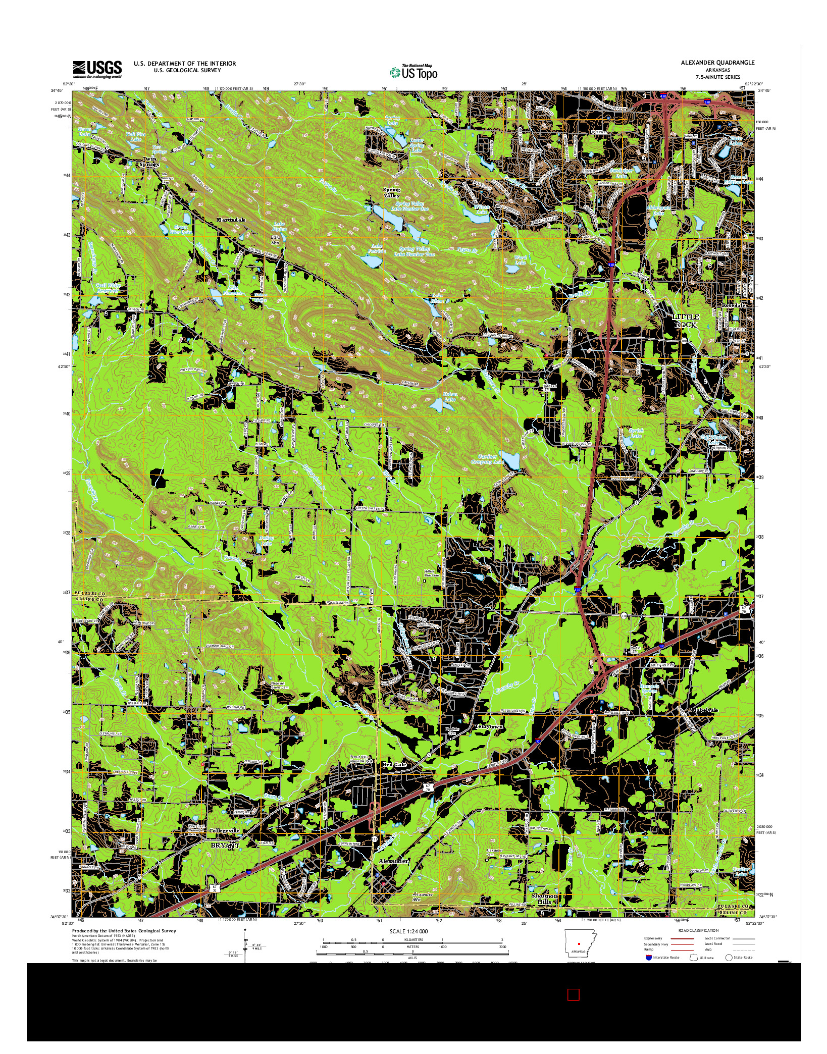 USGS US TOPO 7.5-MINUTE MAP FOR ALEXANDER, AR 2017