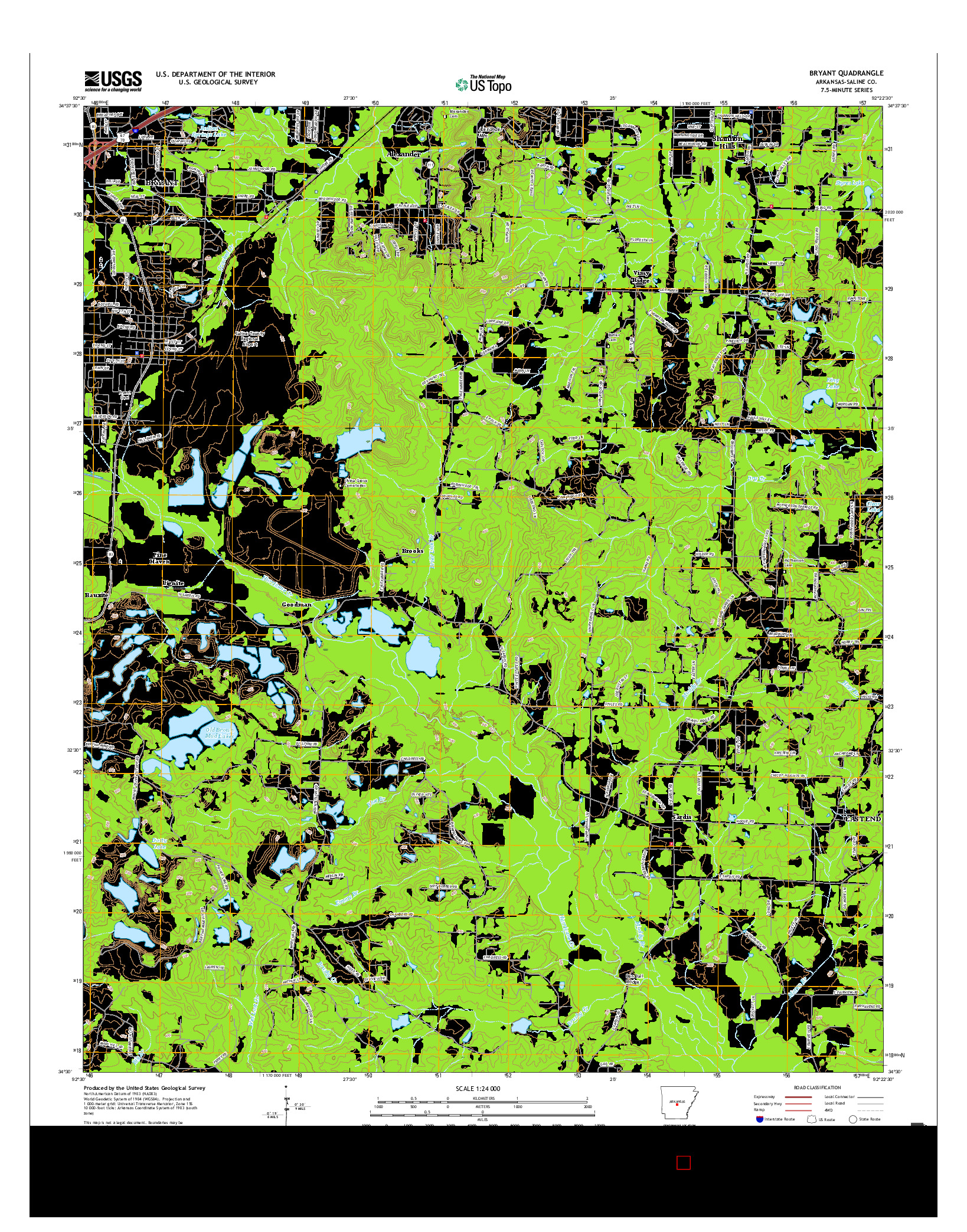 USGS US TOPO 7.5-MINUTE MAP FOR BRYANT, AR 2017