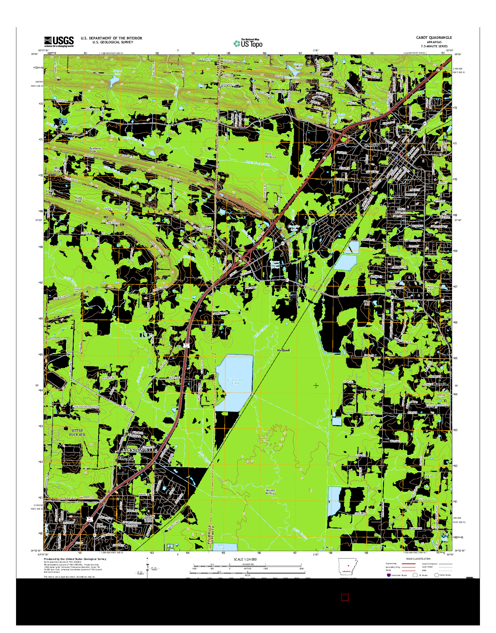 USGS US TOPO 7.5-MINUTE MAP FOR CABOT, AR 2017