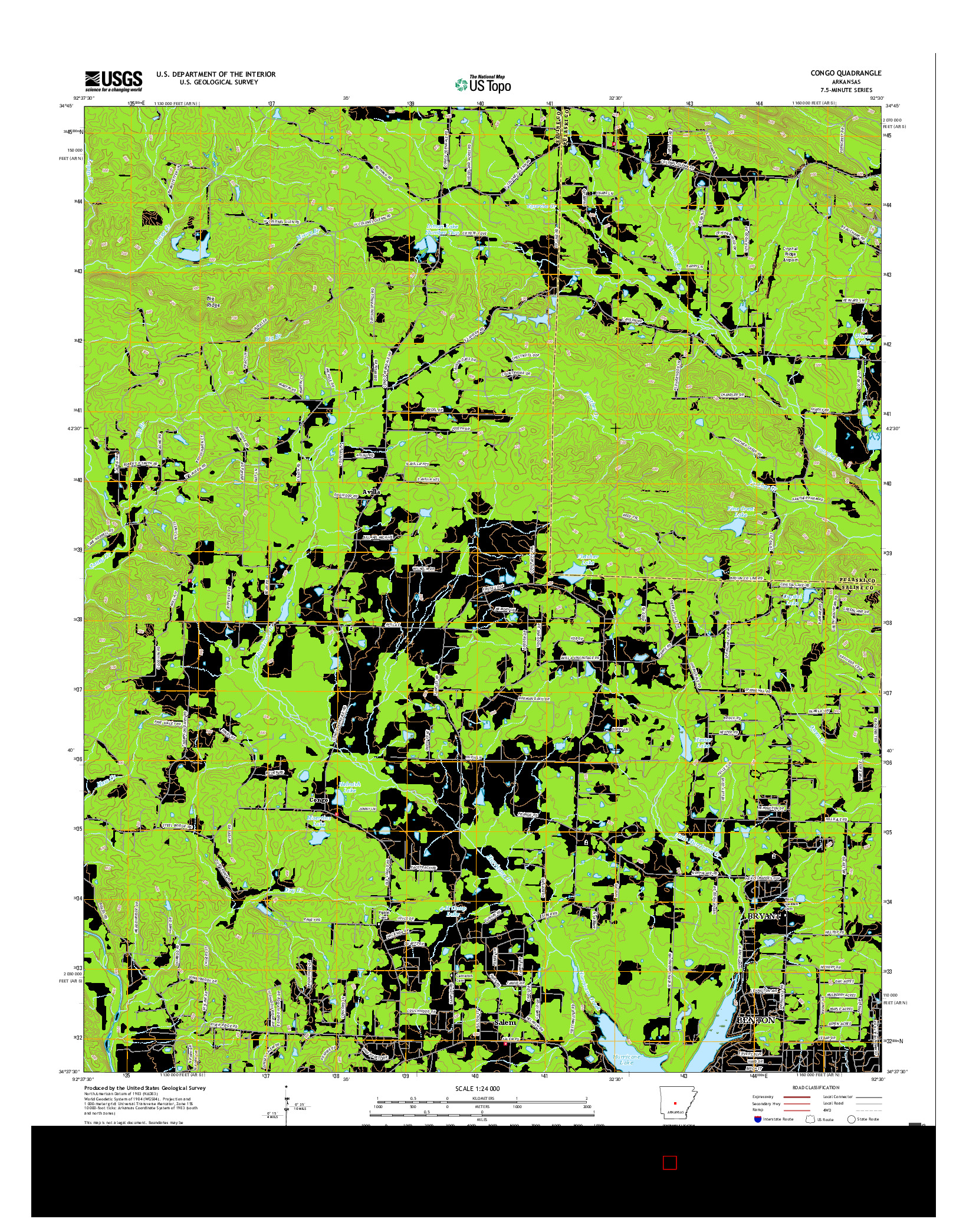 USGS US TOPO 7.5-MINUTE MAP FOR CONGO, AR 2017