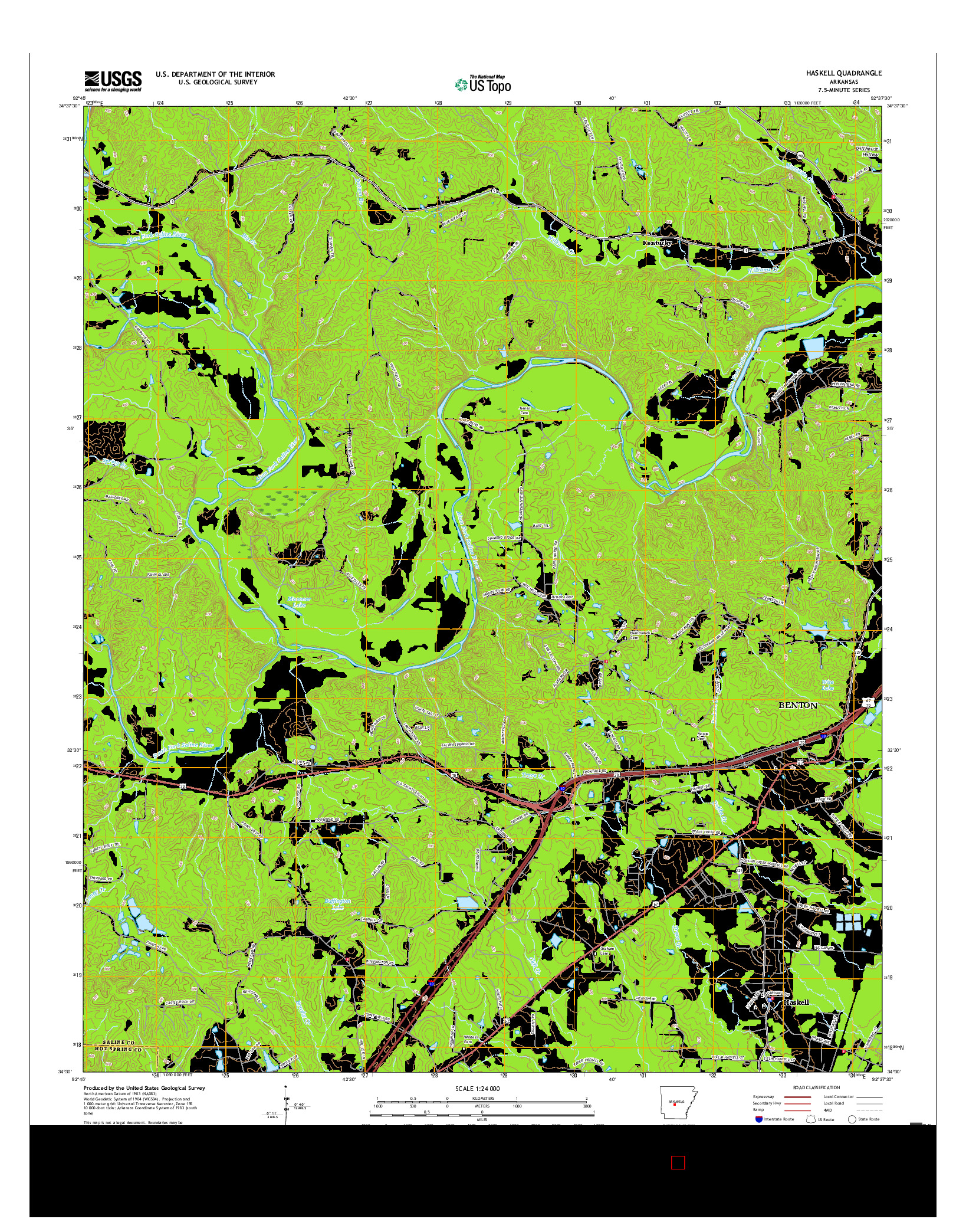 USGS US TOPO 7.5-MINUTE MAP FOR HASKELL, AR 2017