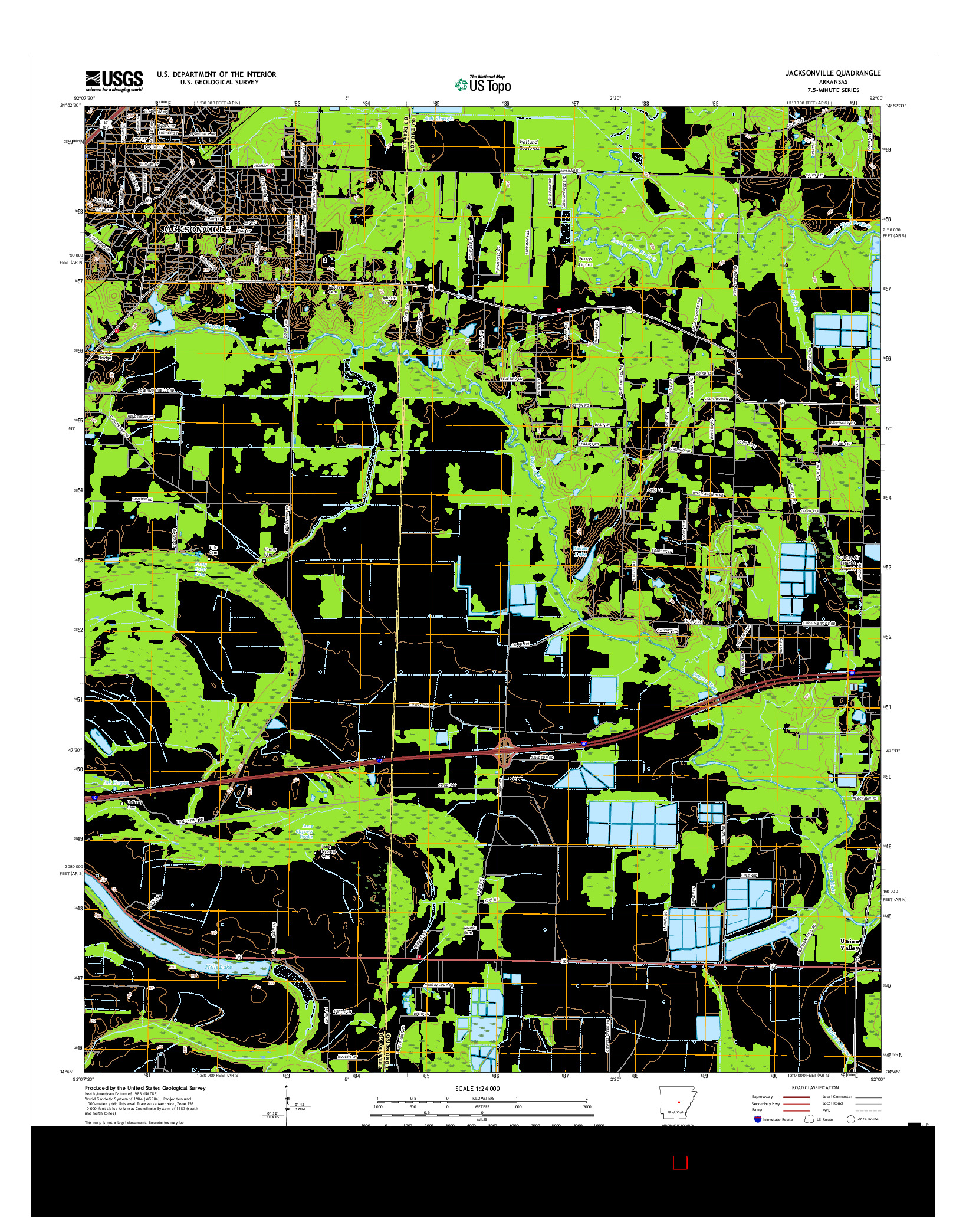 USGS US TOPO 7.5-MINUTE MAP FOR JACKSONVILLE, AR 2017