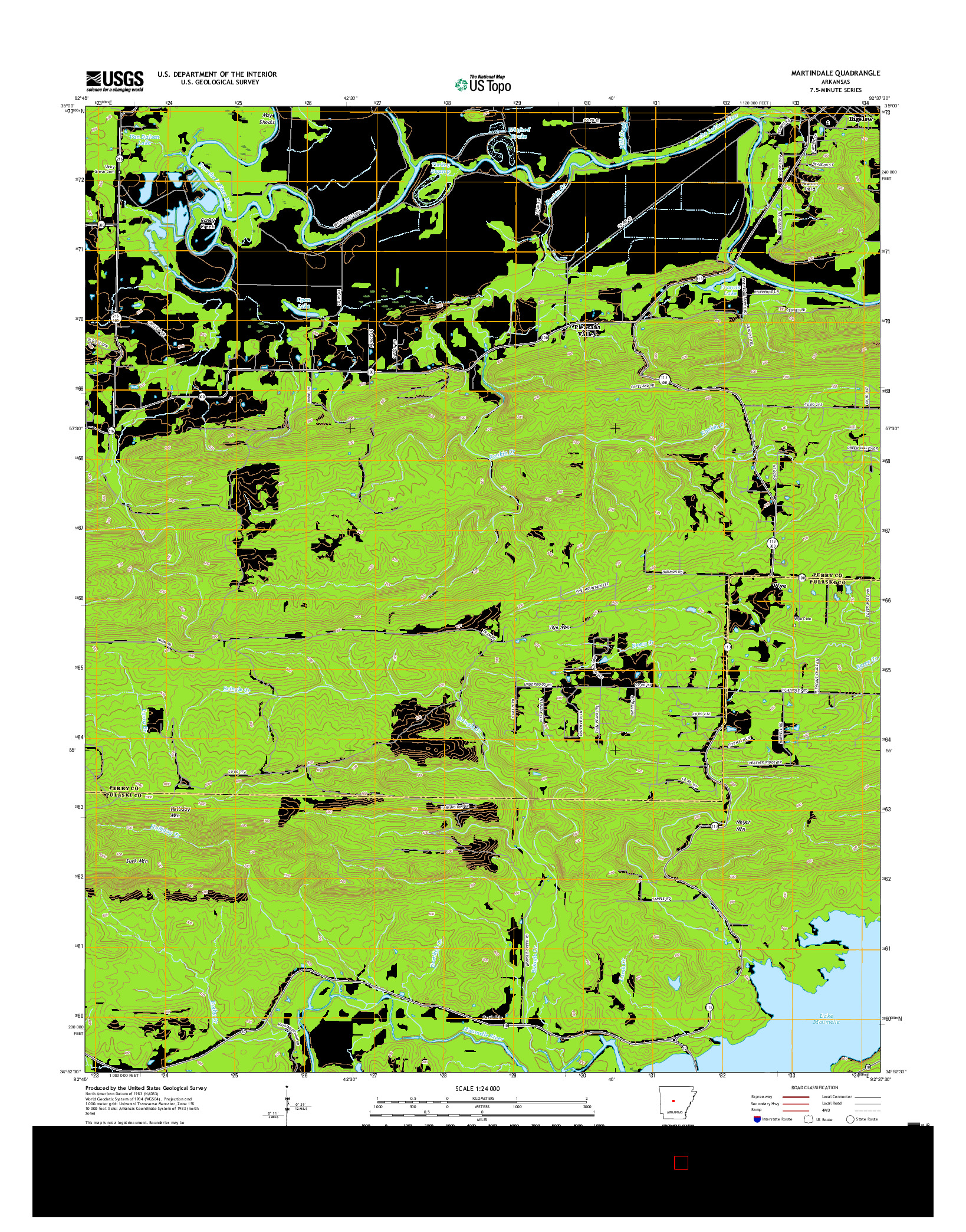 USGS US TOPO 7.5-MINUTE MAP FOR MARTINDALE, AR 2017