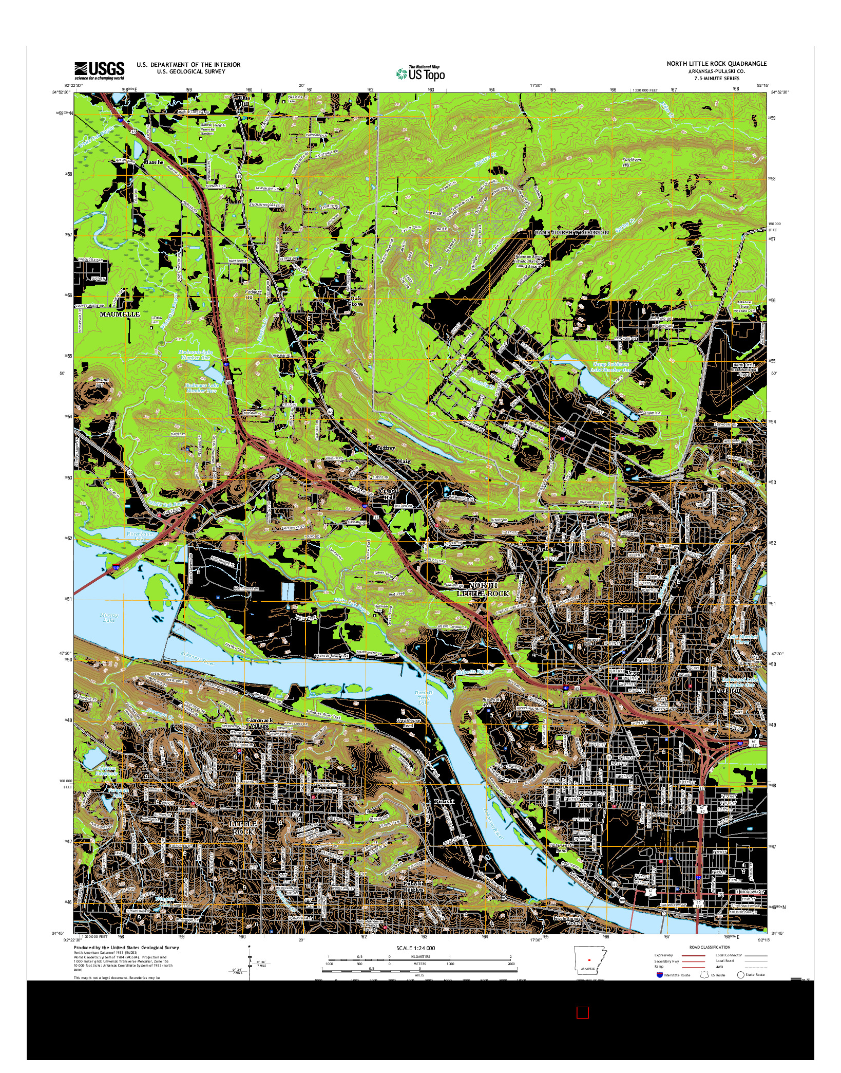 USGS US TOPO 7.5-MINUTE MAP FOR NORTH LITTLE ROCK, AR 2017