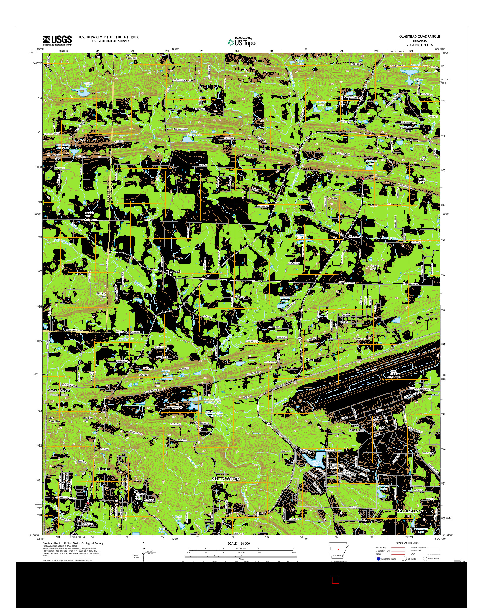 USGS US TOPO 7.5-MINUTE MAP FOR OLMSTEAD, AR 2017