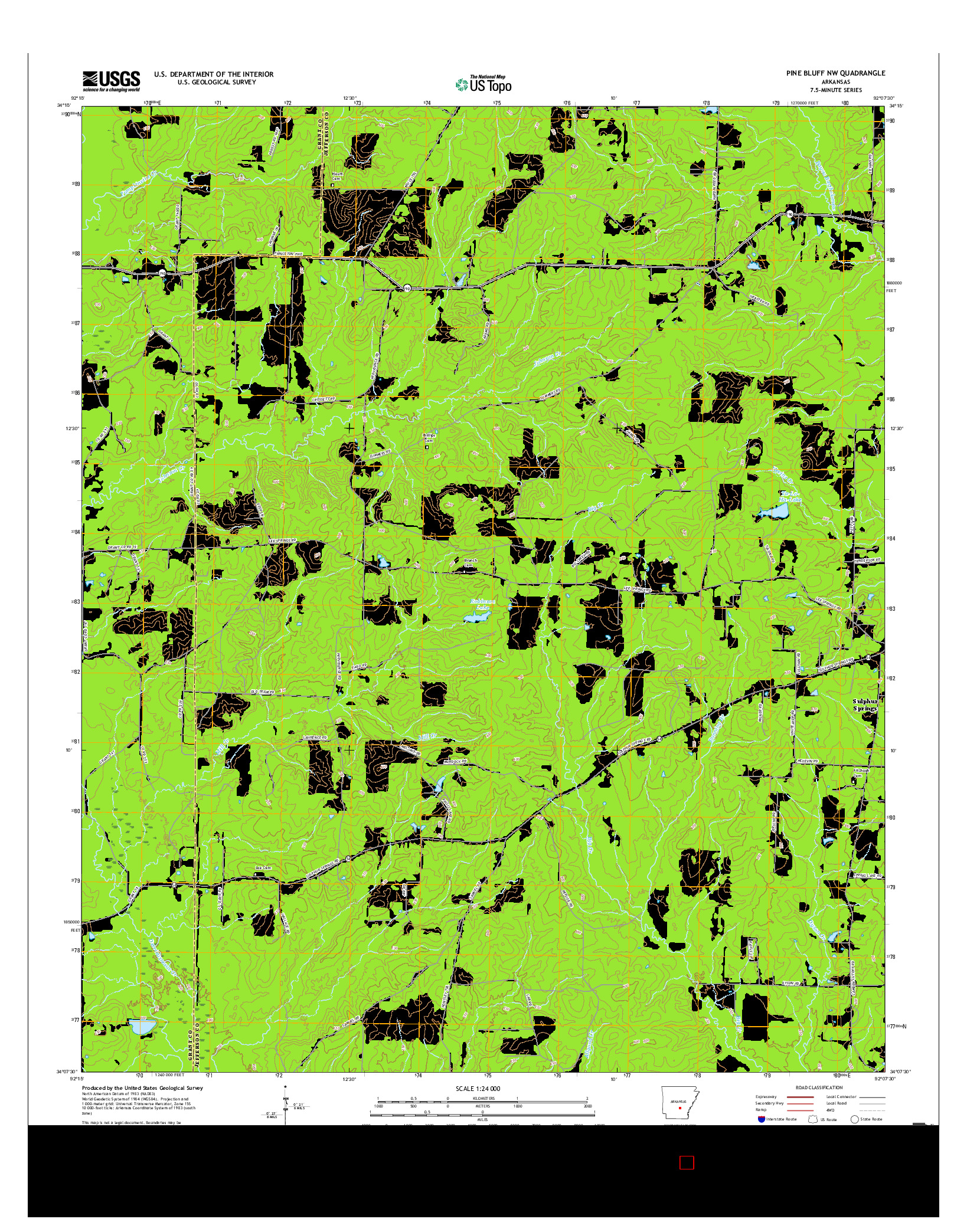 USGS US TOPO 7.5-MINUTE MAP FOR PINE BLUFF NW, AR 2017