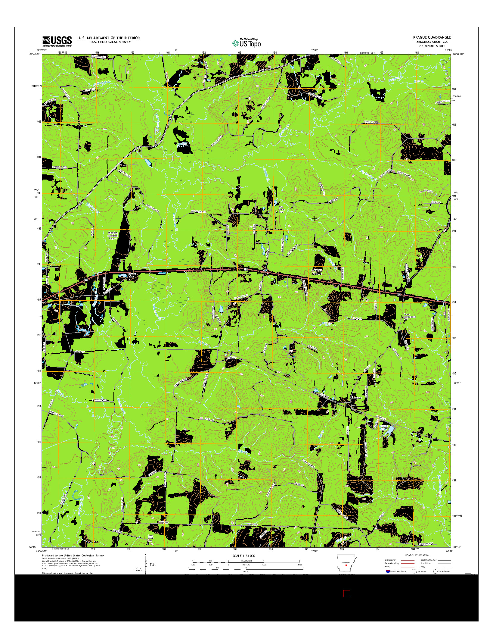 USGS US TOPO 7.5-MINUTE MAP FOR PRAGUE, AR 2017