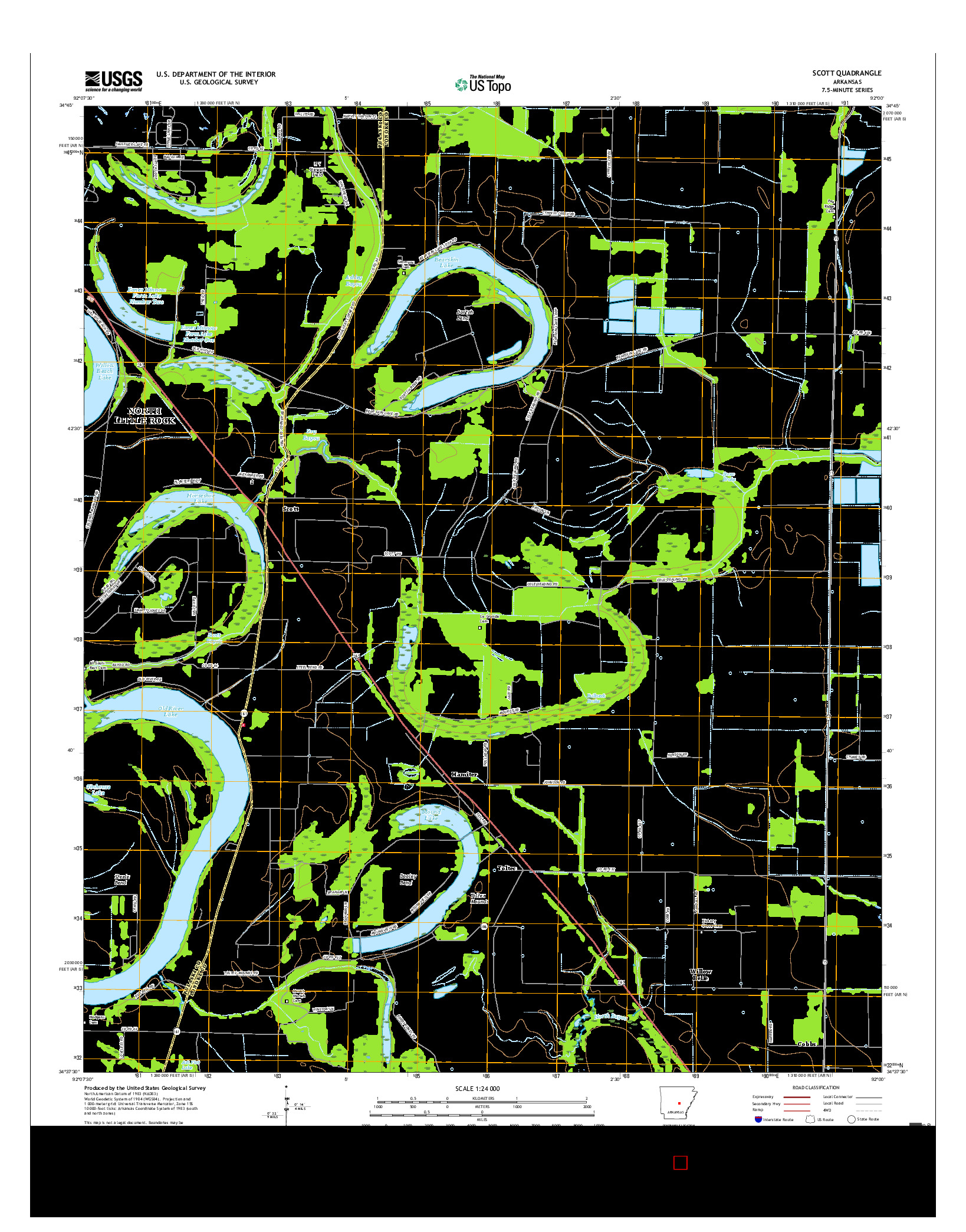 USGS US TOPO 7.5-MINUTE MAP FOR SCOTT, AR 2017